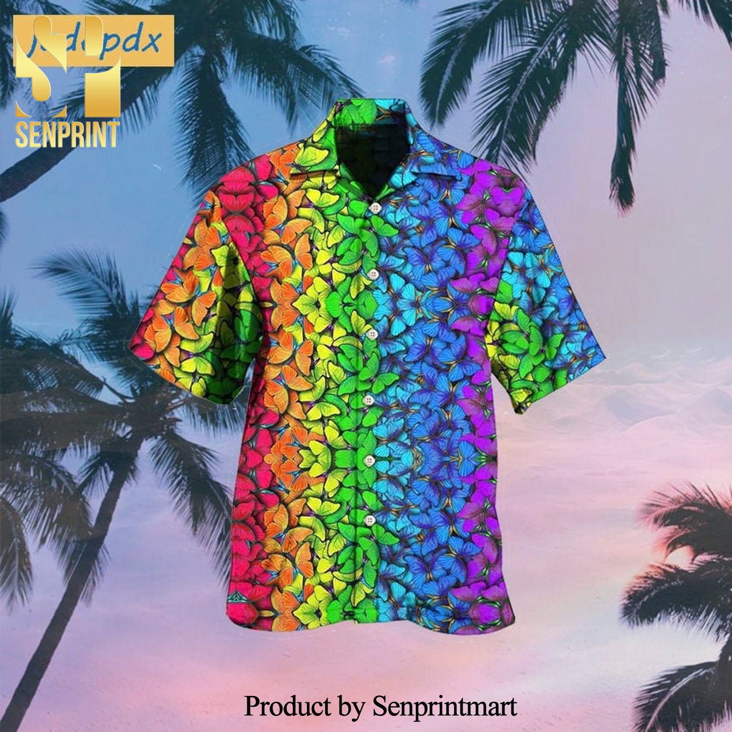 LGBT 6 Color Rainbow Butterfly Best Combo 3D Hawaiian Shirt