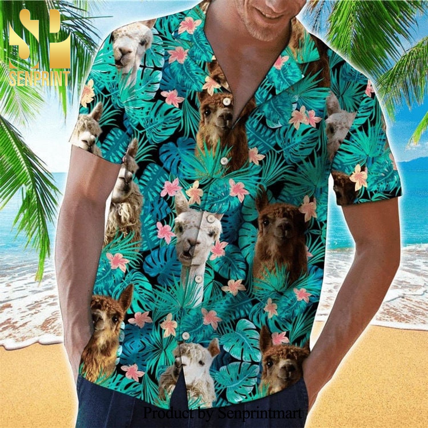 Llama Tropical Pattern New Outfit Full Printed Hawaiian Shirt