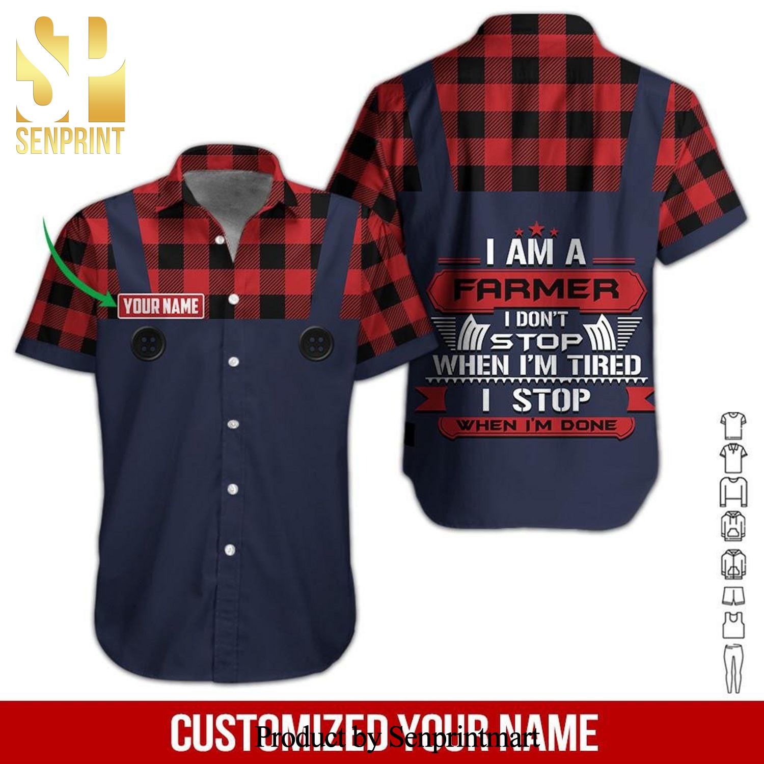 Love Farmer Custom Name Best Outfit Hawaiian Shirt