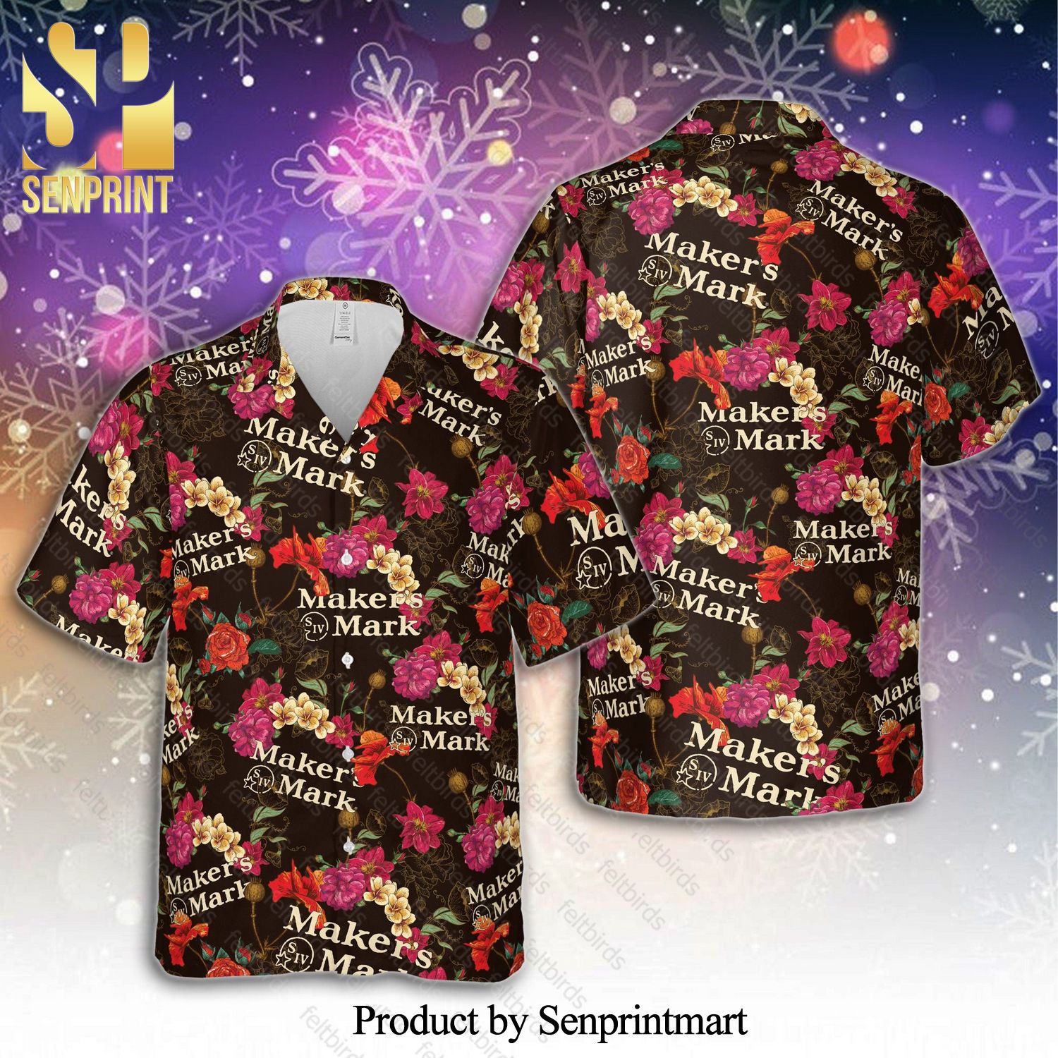 MakerÃ•s Mark Bourbon Whiskey Unisex 3D Hawaiian Shirt