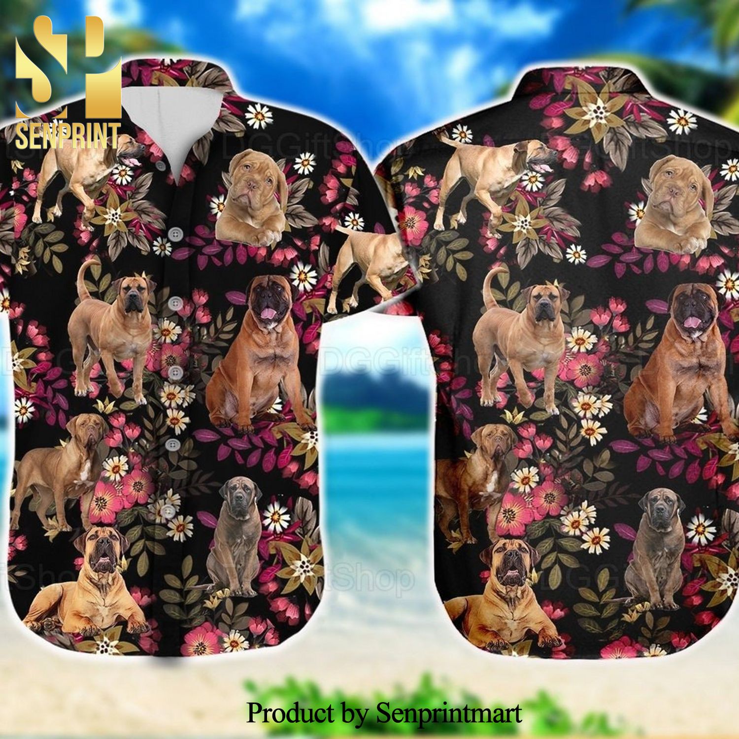 Mastiff Tropical Shirts Summer Shirts Mastiff Full Printing Hawaiian Shirt