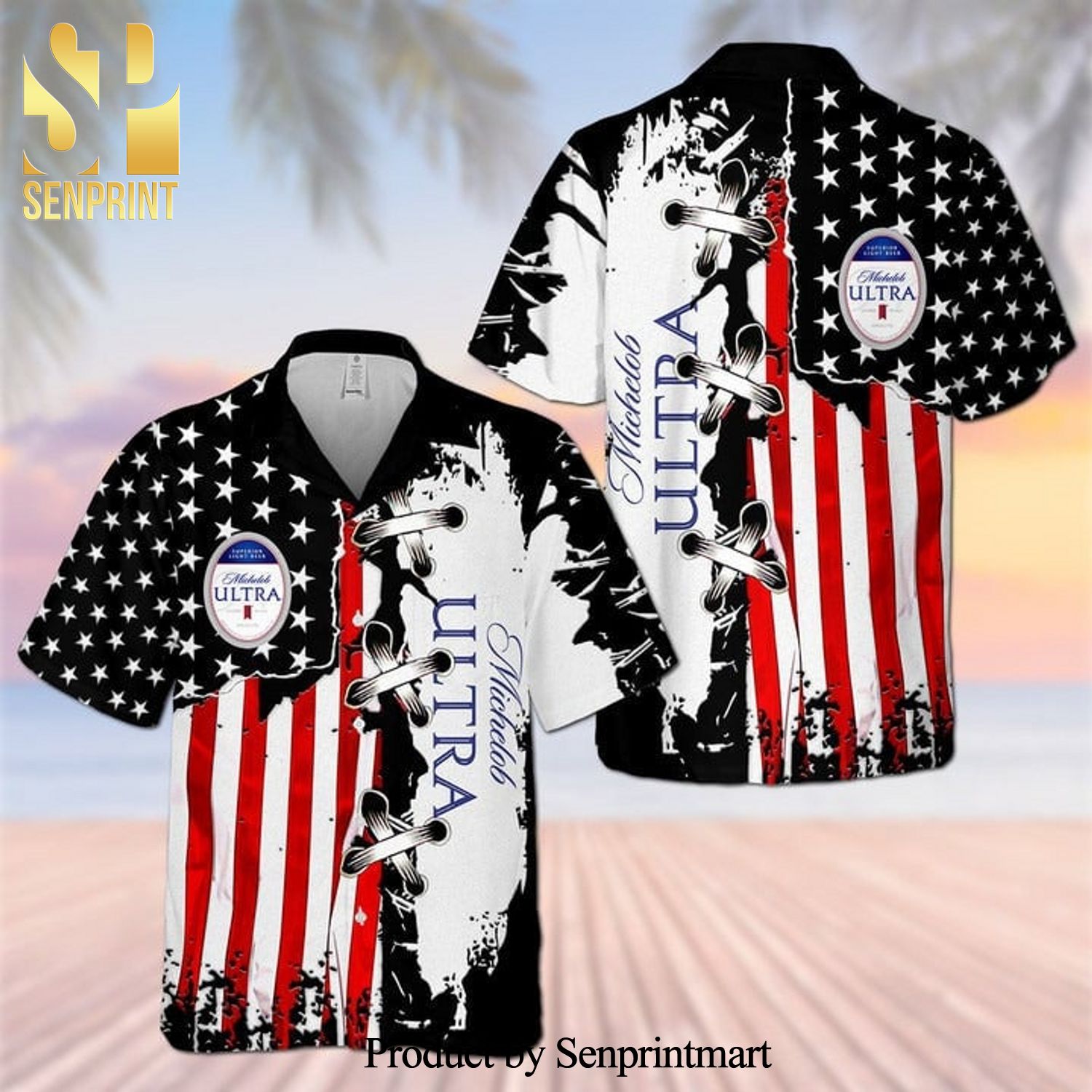 Michelob Ultra American Flag Full Printed Hawaiian Shirt