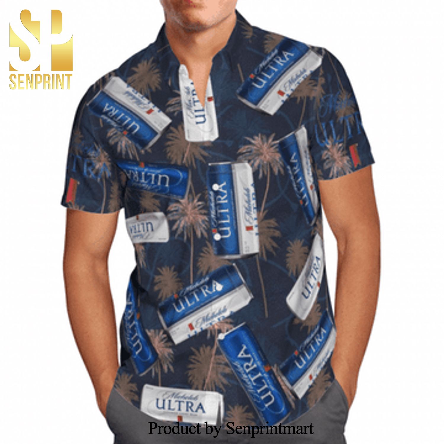 Michelob Ultra Palm Tree All Over Print Hawaiian Shirt