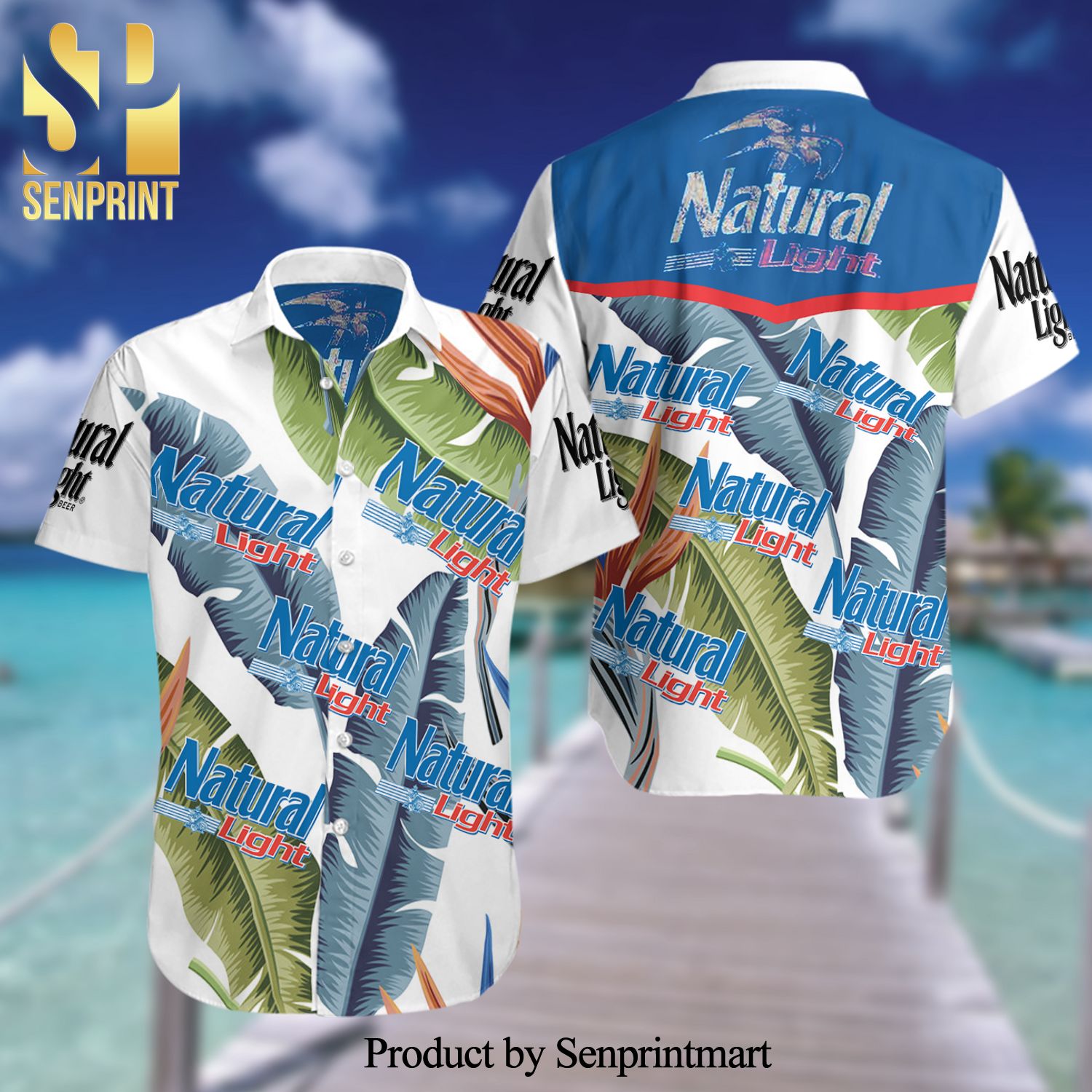 Natural Light Beer Summer Time Hawaiian Shirt