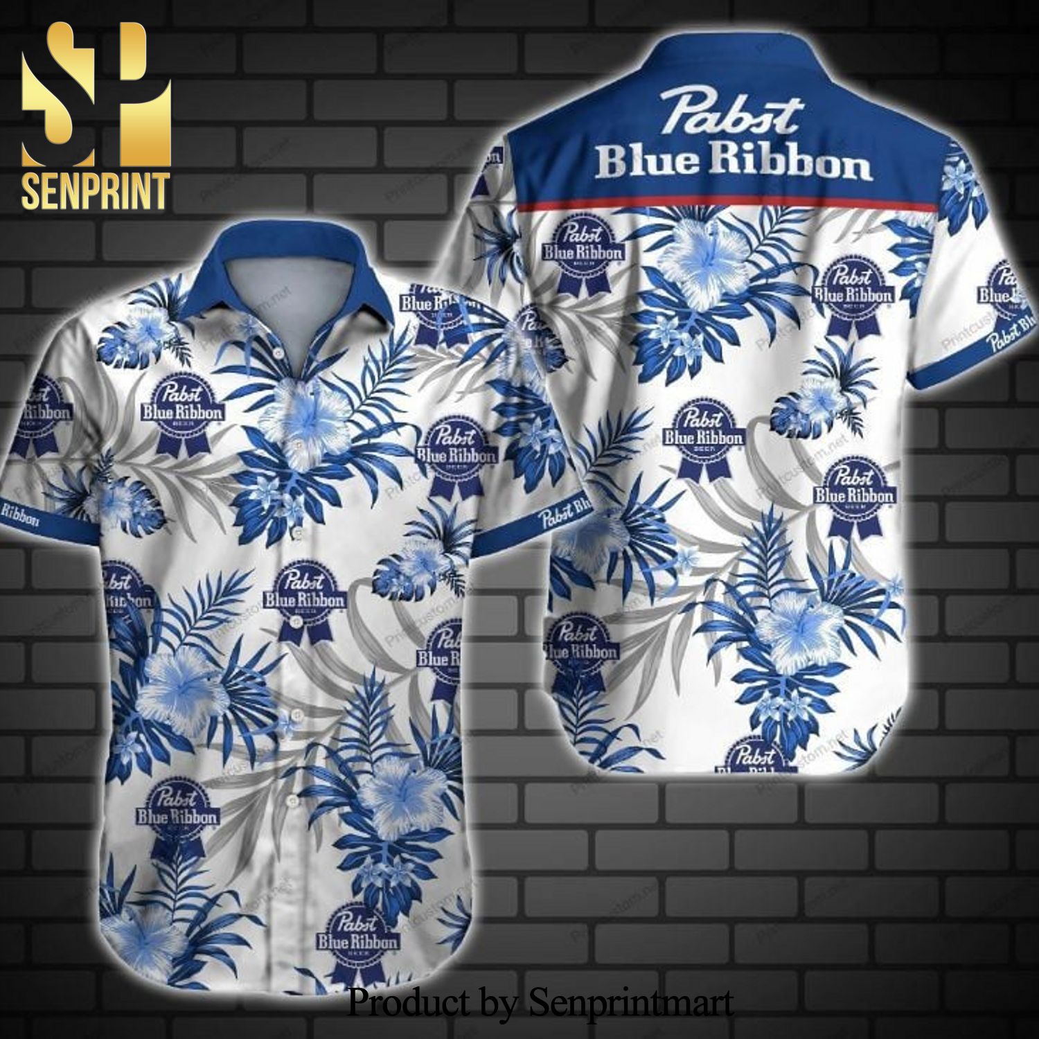 Pabst Blue Ribbon Cool Version Hawaiian Shirt