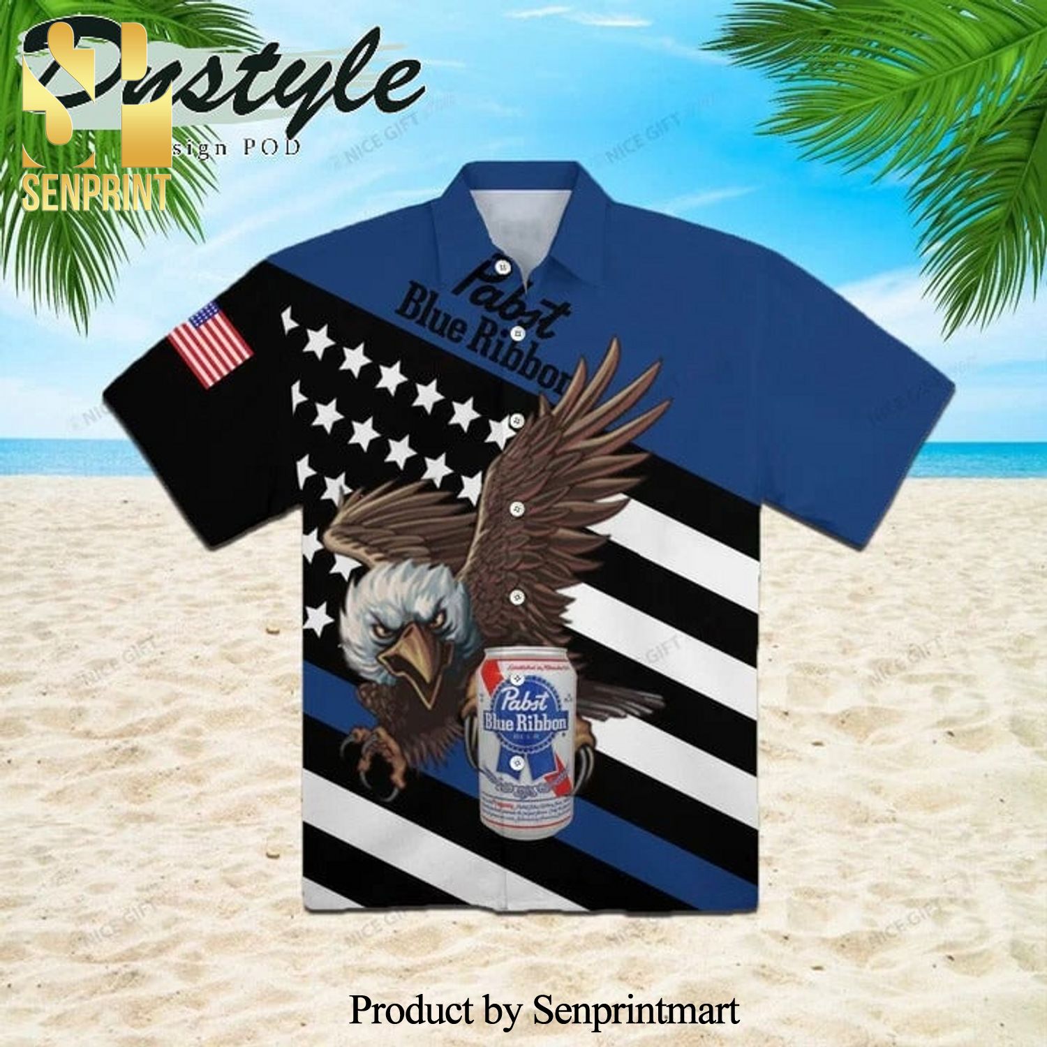 Pabst Blue Ribbon Eagle For Fans Hawaiian Shirt