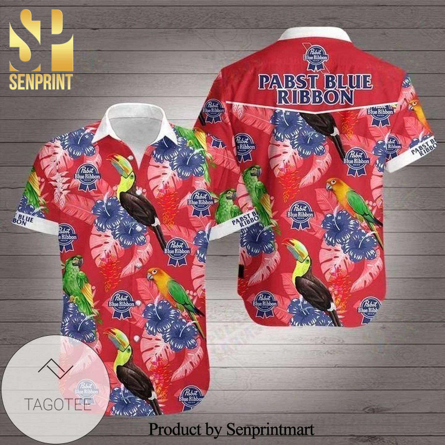 Pabst Blue Ribbon Full Printed Hawaiian Shirt