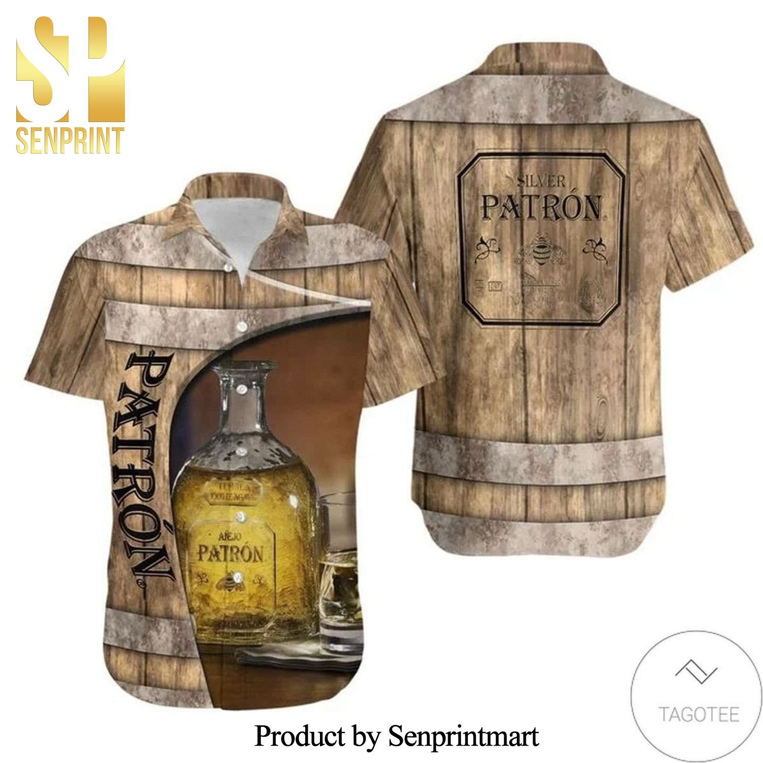 Patron Tequila Barrel Street Style All Over Print Hawaiian Shirt