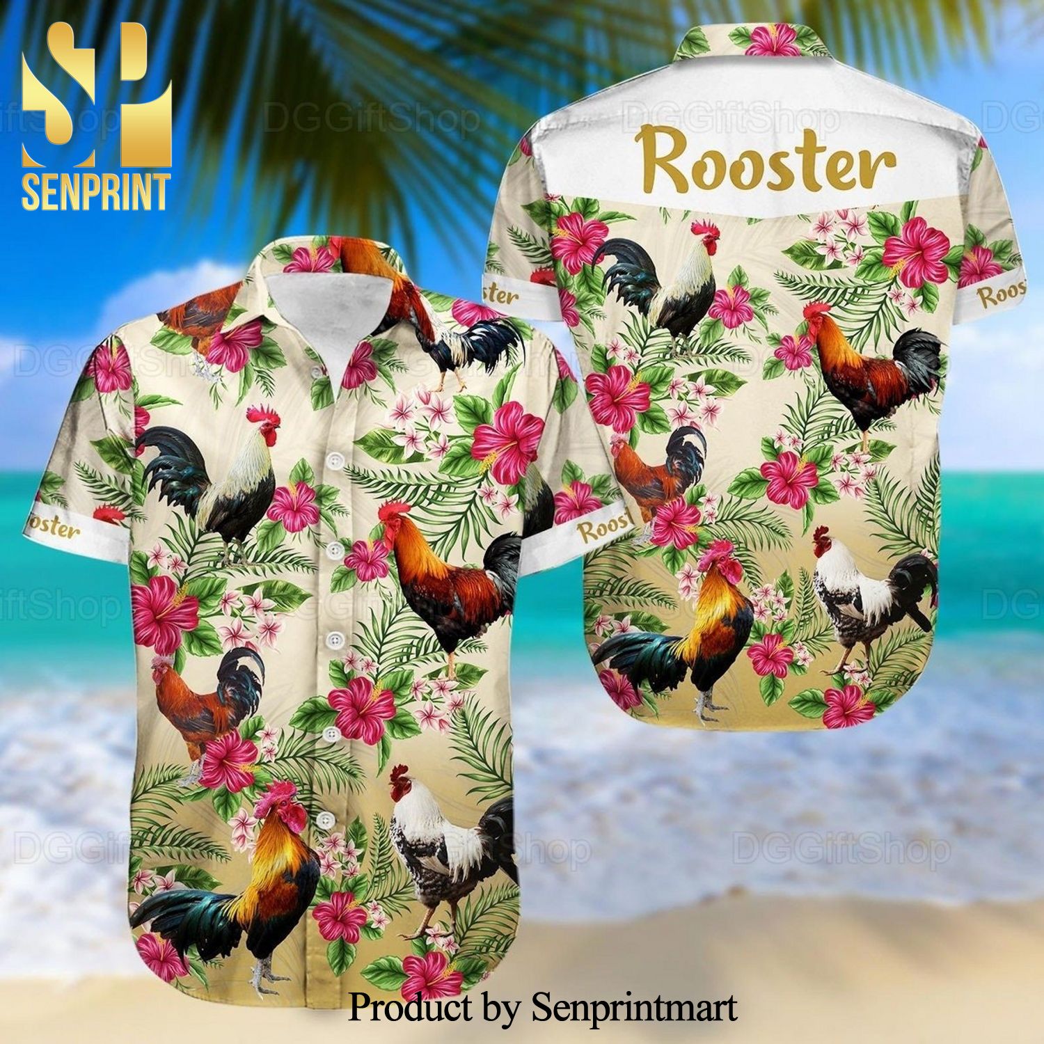 Rooster 3D Hawaiian Shirt