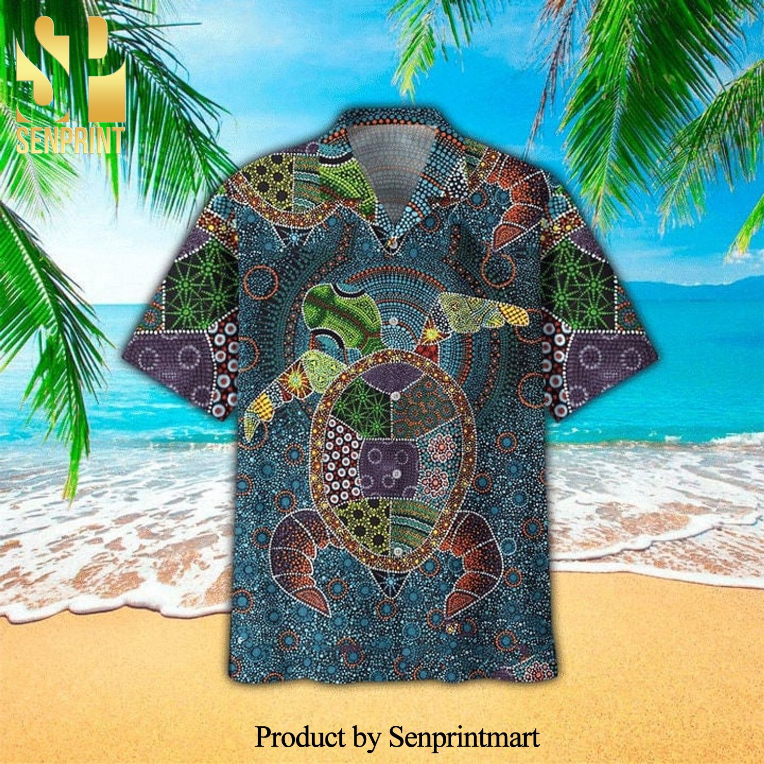 Sea Turtle Gemstone Street Style All Over Print Hawaiian Shirt