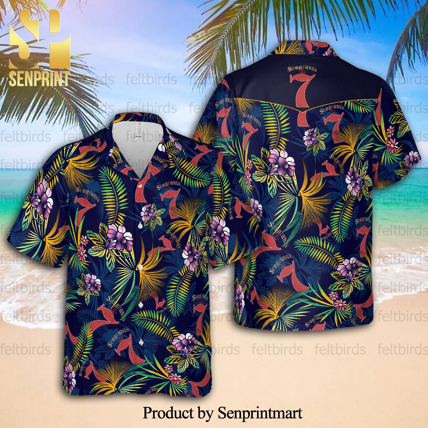 Seagram’s 7 Crown American Whiskey Unisex Hawaiian Set Hawaiian Shirt