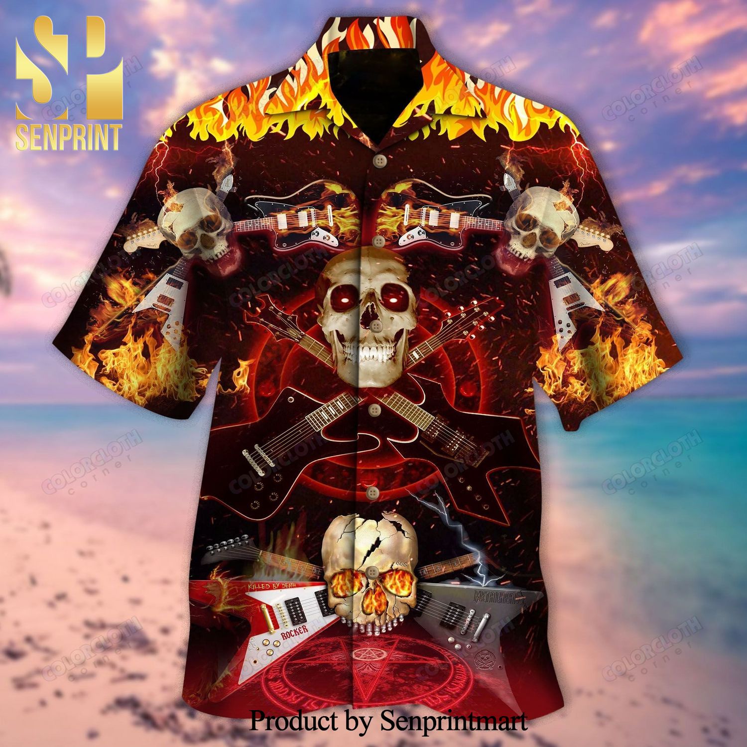 Skull Rock N Roll New Type Hawaiian Shirt