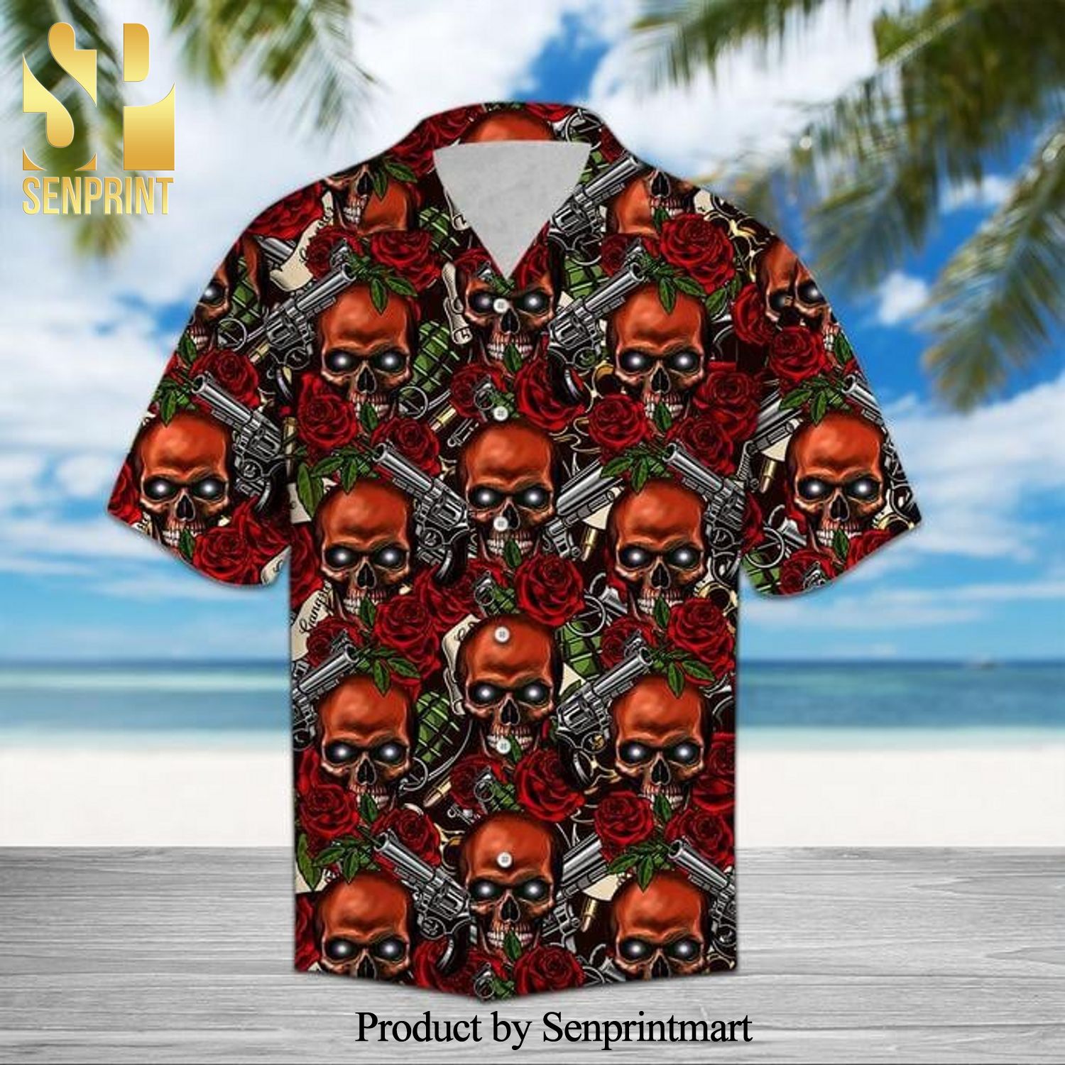 Skull Rose Best Combo 3D Hawaiian Shirt