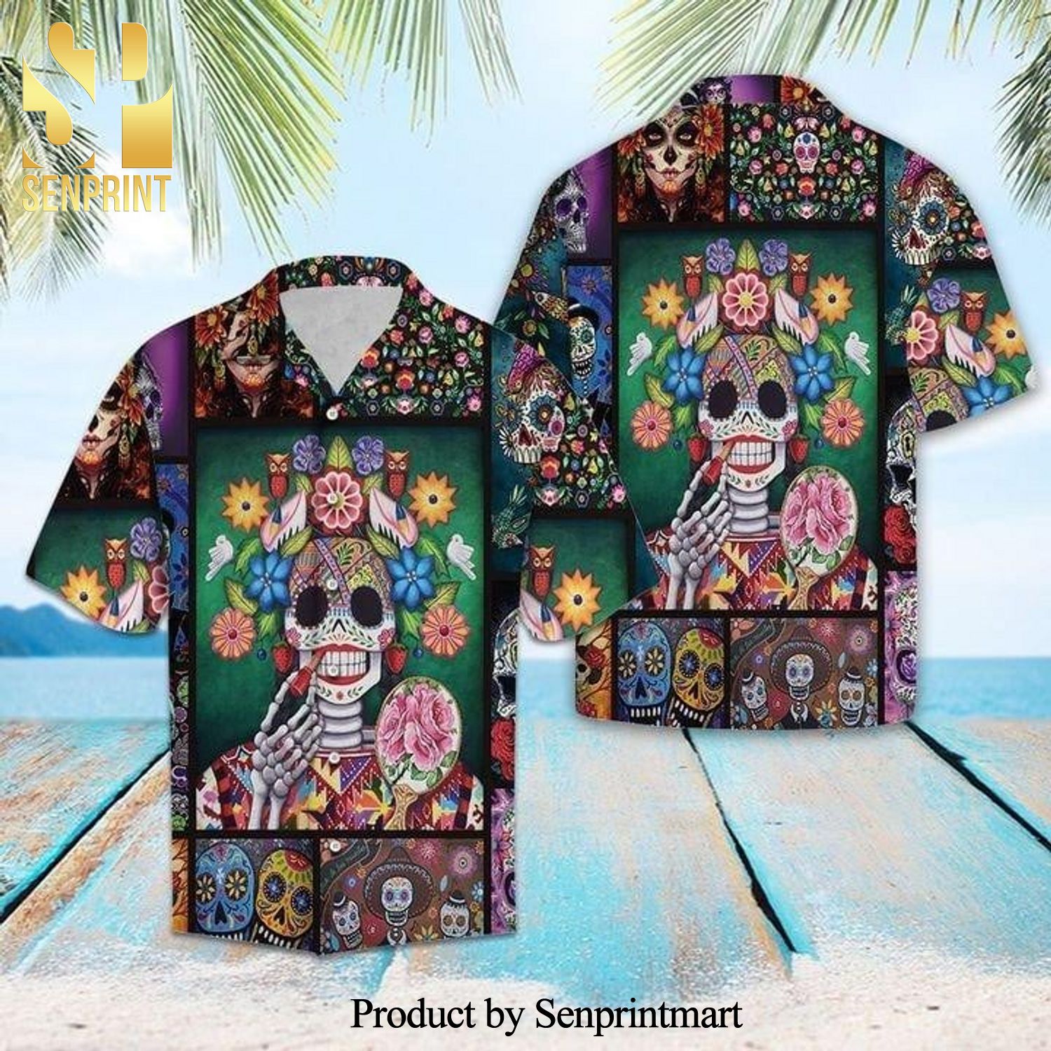 Skull Sugar New Outfit Full Printed Hawaiian Shirt