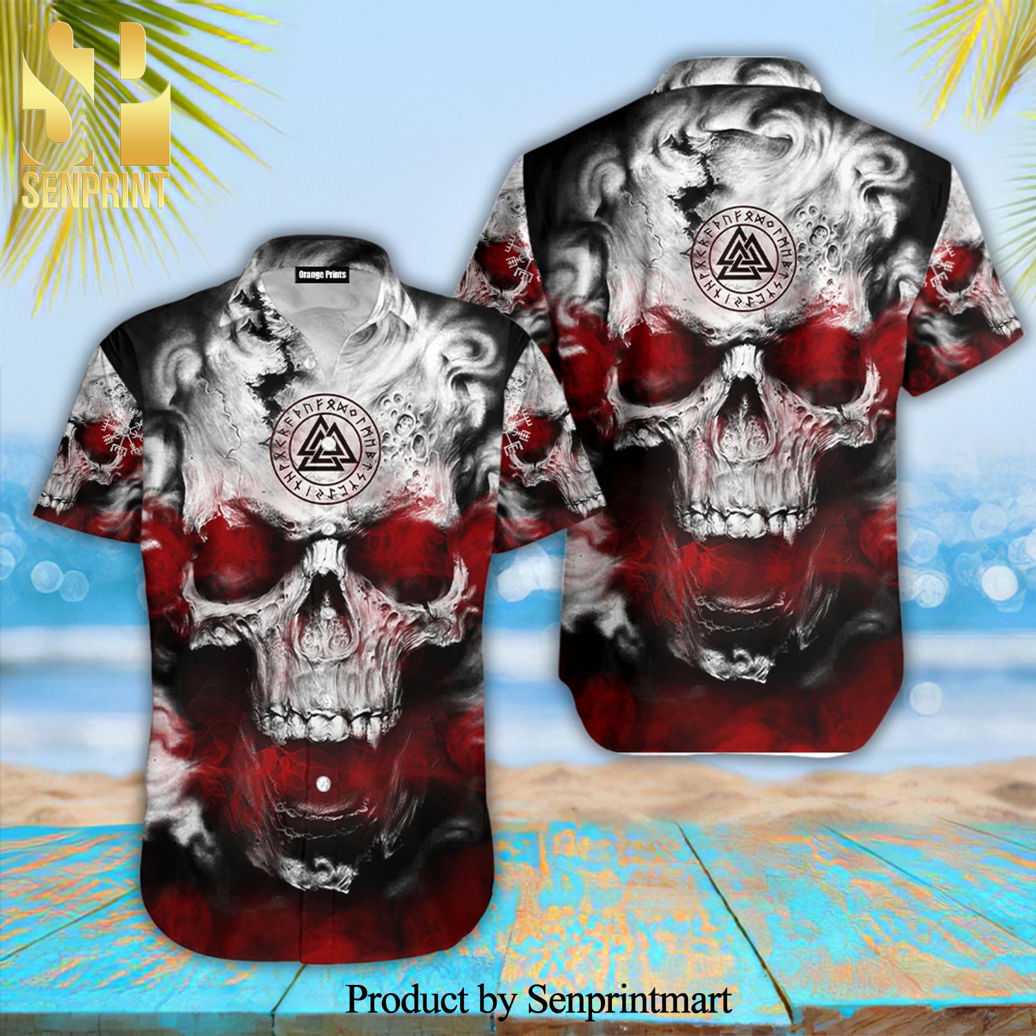 Skull Viking Full Printing Hawaiian Shirt