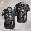 Skull With Butterfly Purple Hot Version Hawaiian Shirt