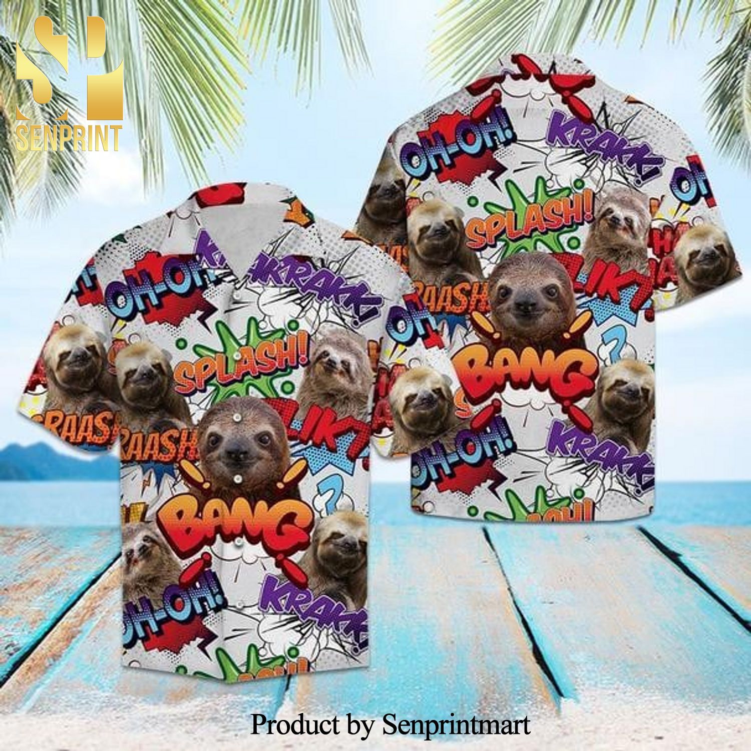 Sloth Pop Art New Version Hawaiian Shirt