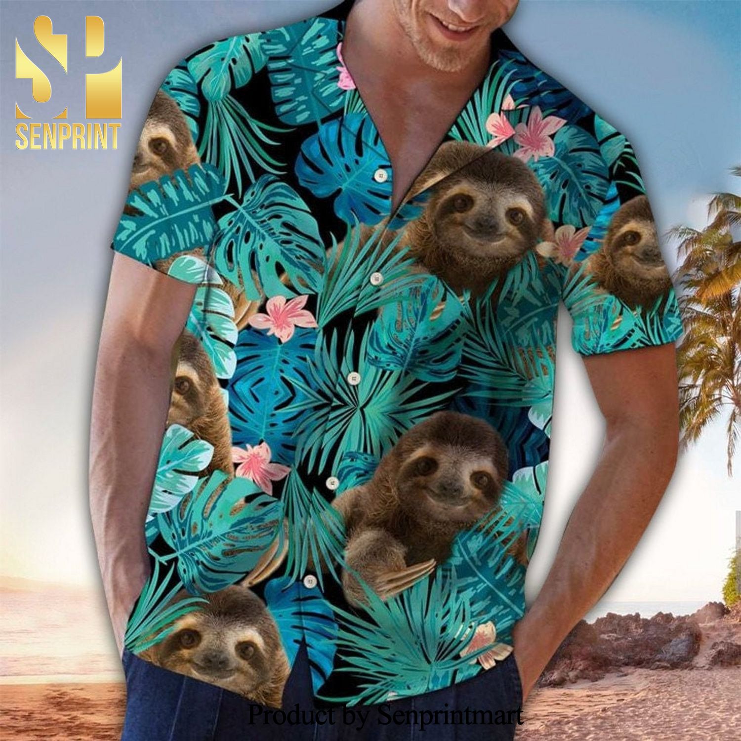 Sloth Tropical Flower And Leaf Best Outfit Hawaiian Shirt