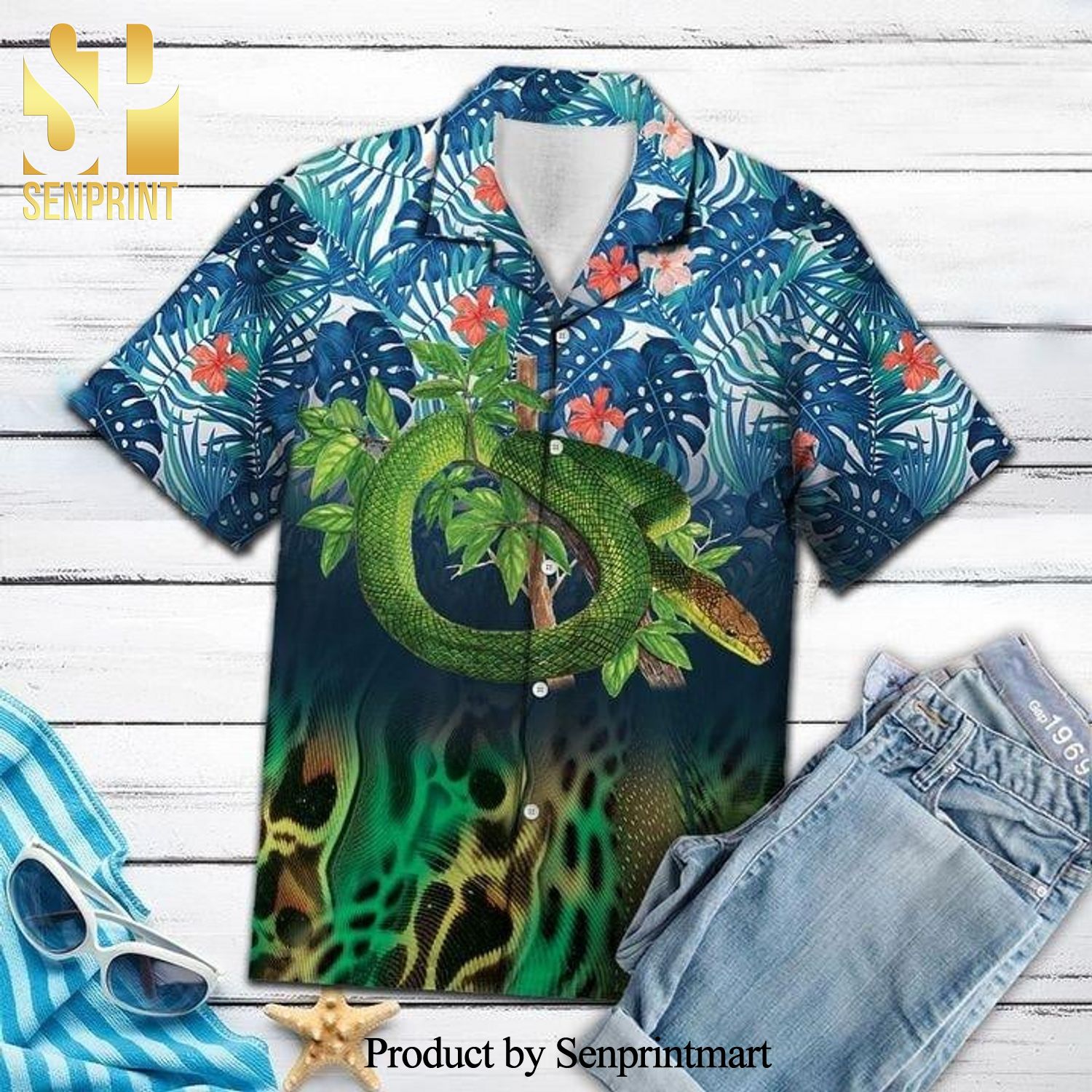 Snake Summer Time Hawaiian Shirt