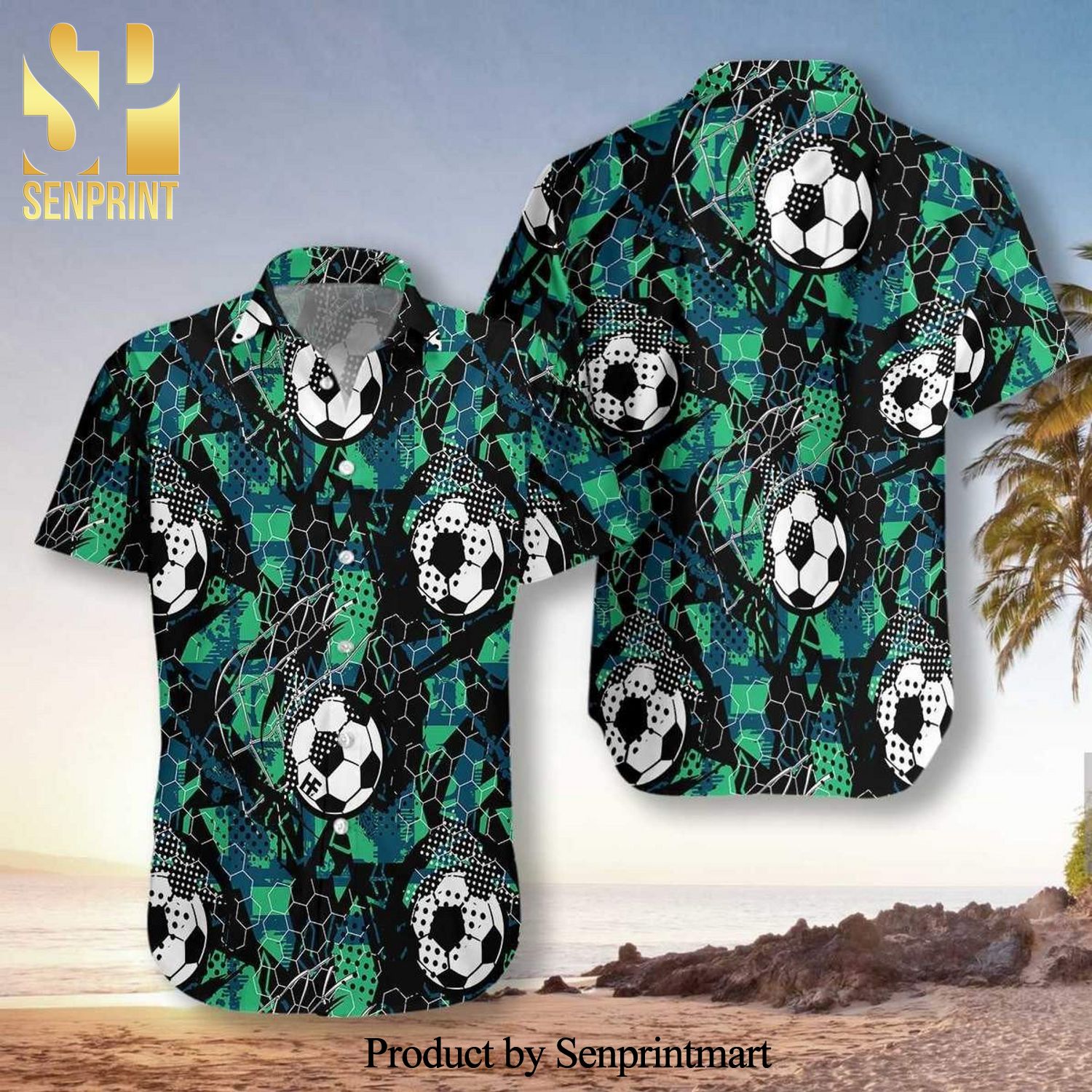Soccer Grunge Unisex Street Style All Over Print Hawaiian Shirt