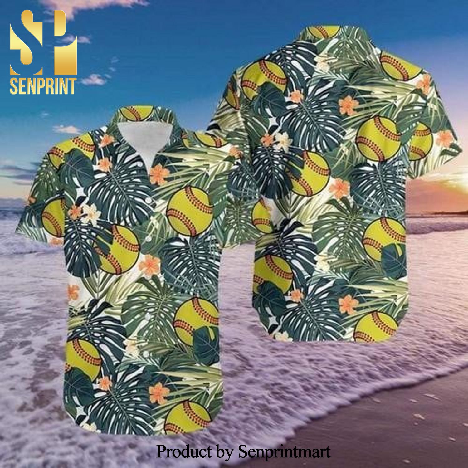 Softball Simple Aloha New Fashion Full Printed Hawaiian Shirt