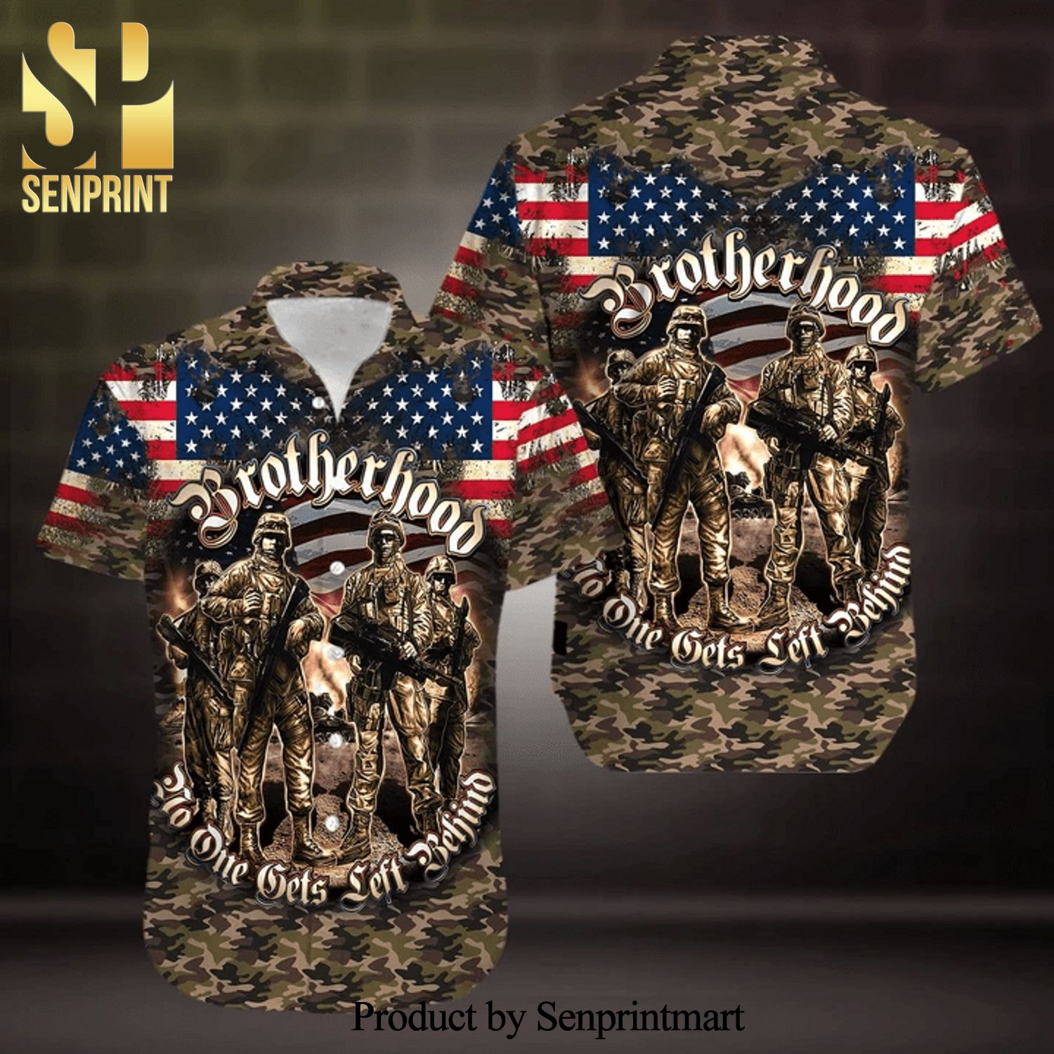 Soldier American Flag Brotherhood Veterans Hot Version All Over Printed Hawaiian Shirt