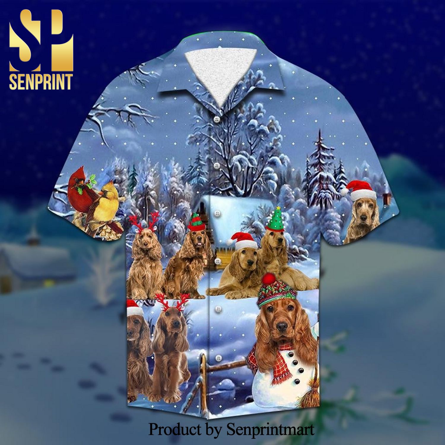 Spaniel Christmas Street Style Hawaiian Shirt