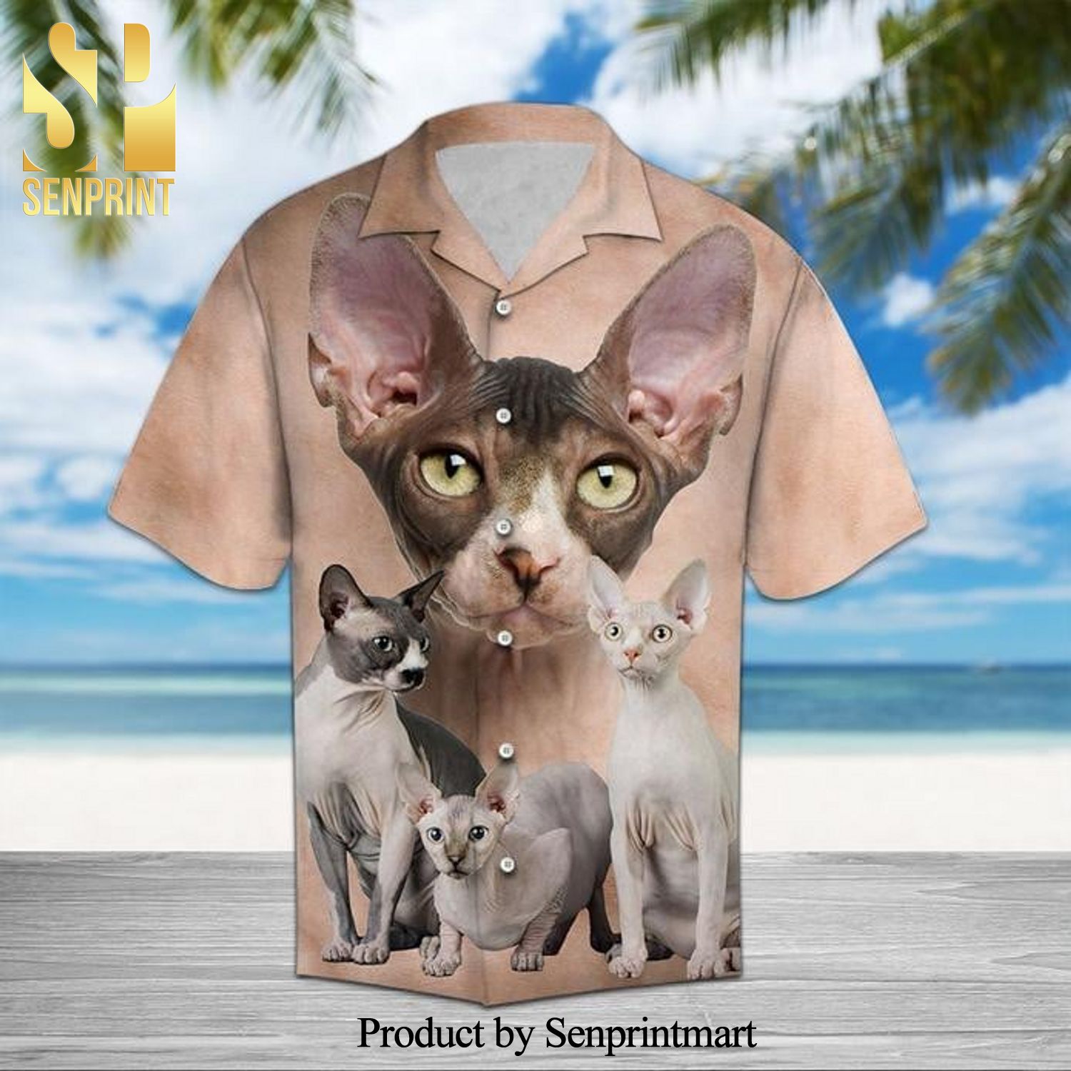 Sphynx Great Cool Version Hawaiian Shirt