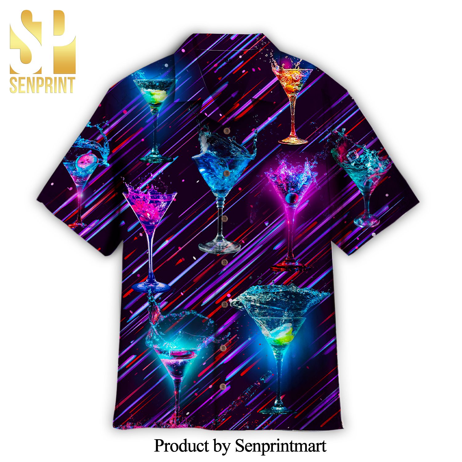 Splashing Cocktail Hot Outfit Hawaiian Shirt