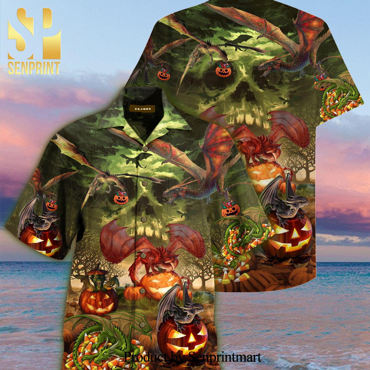 Spooky Dragon Halloween Best Outfit Hawaiian Shirt