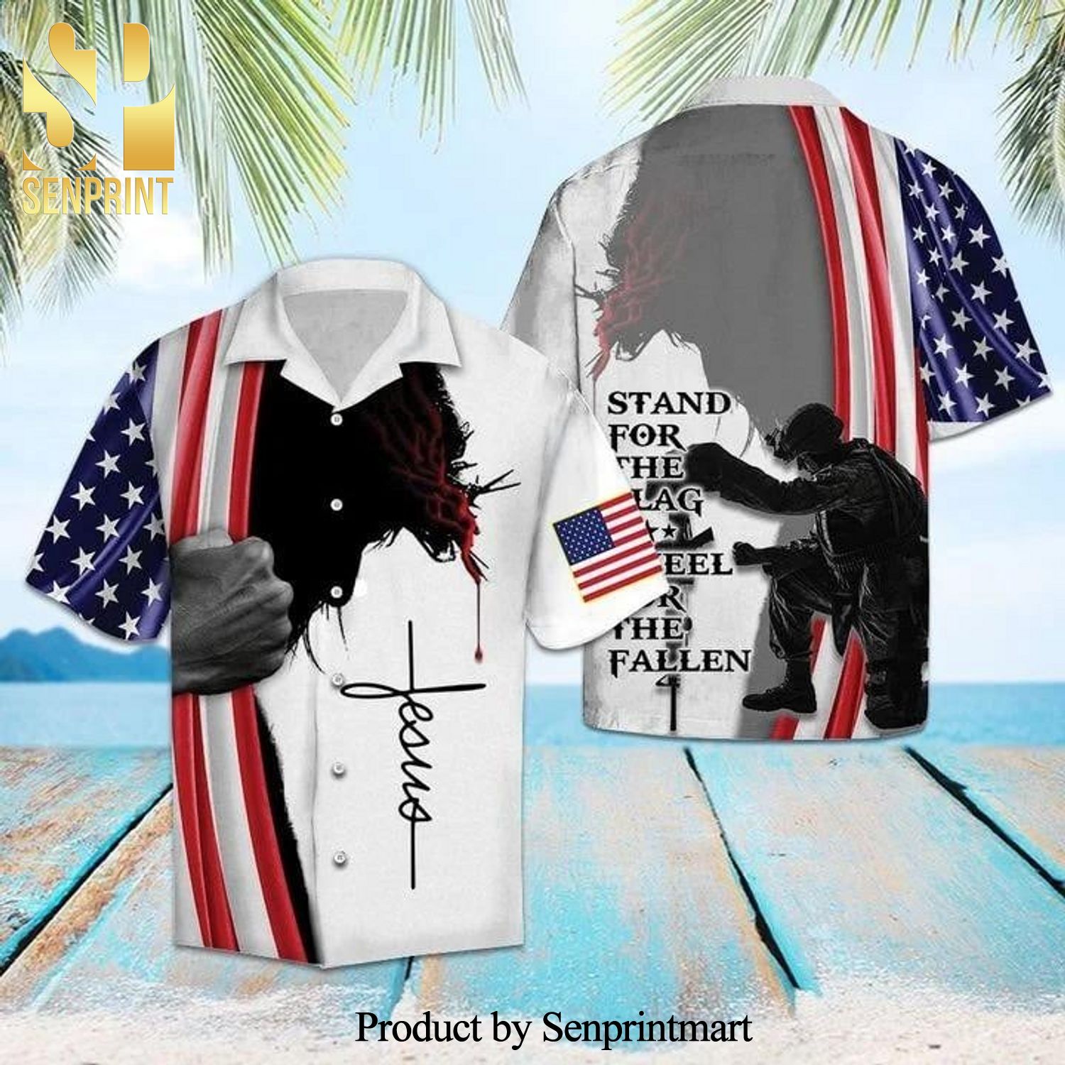 Stand For The Flag Kneel For The Fallen Holiday Time Hawaiian Shirt