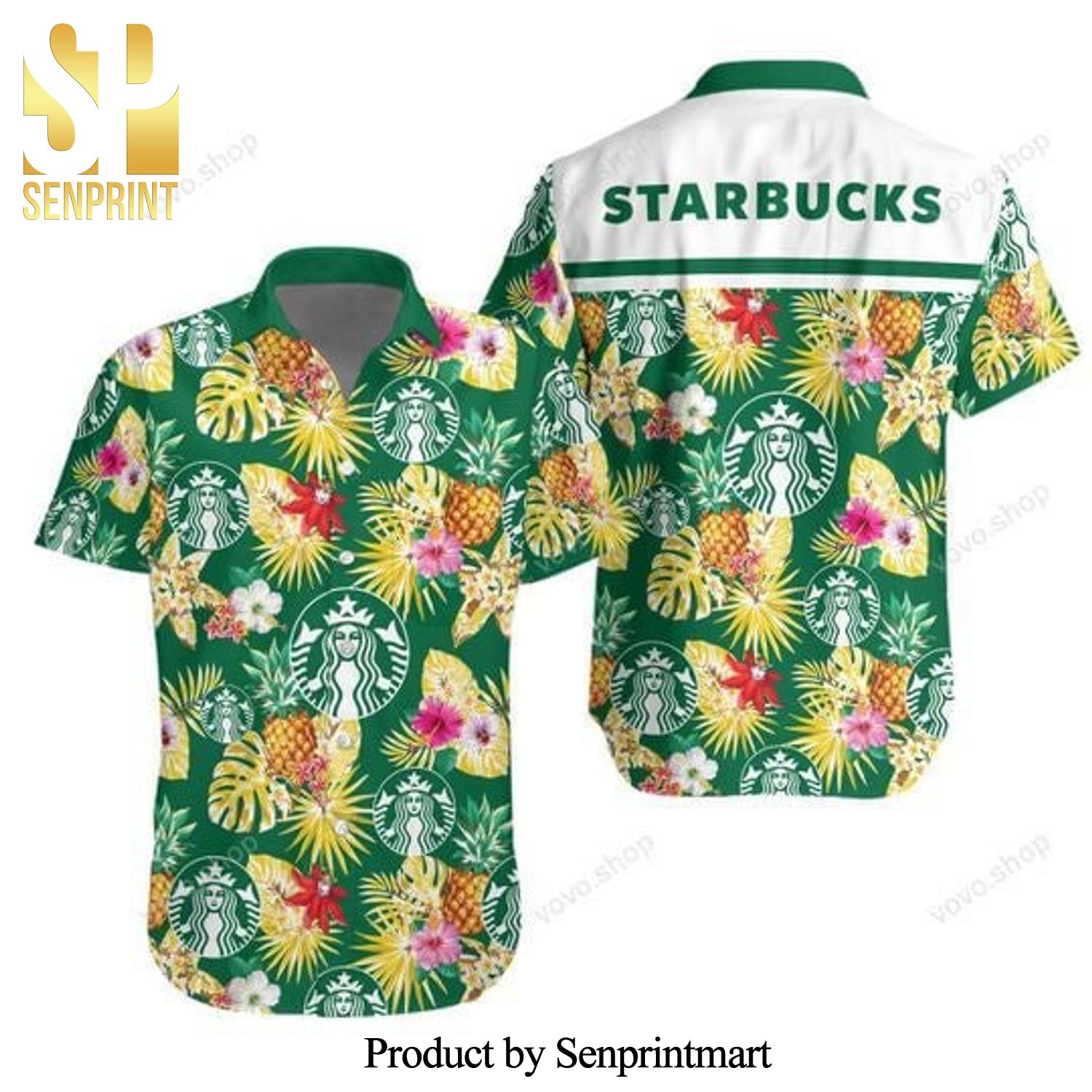 Starbucks Coffee Hot Outfit All Over Print Hawaiian Shirt