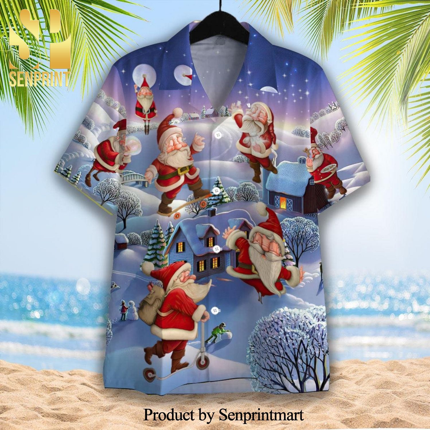 Stay Cool Santa Claus Christmas Cool Style Hawaiian Shirt