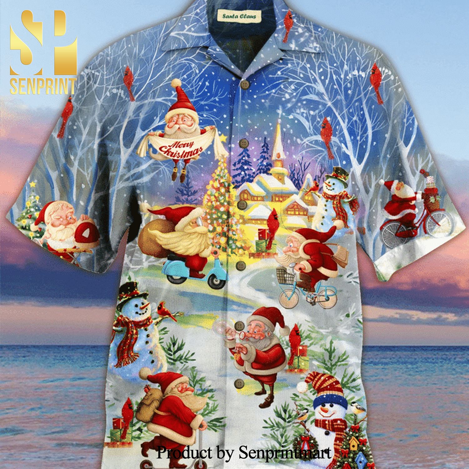 Stay Cool Santa Claus Summer Set Hawaiian Shirt
