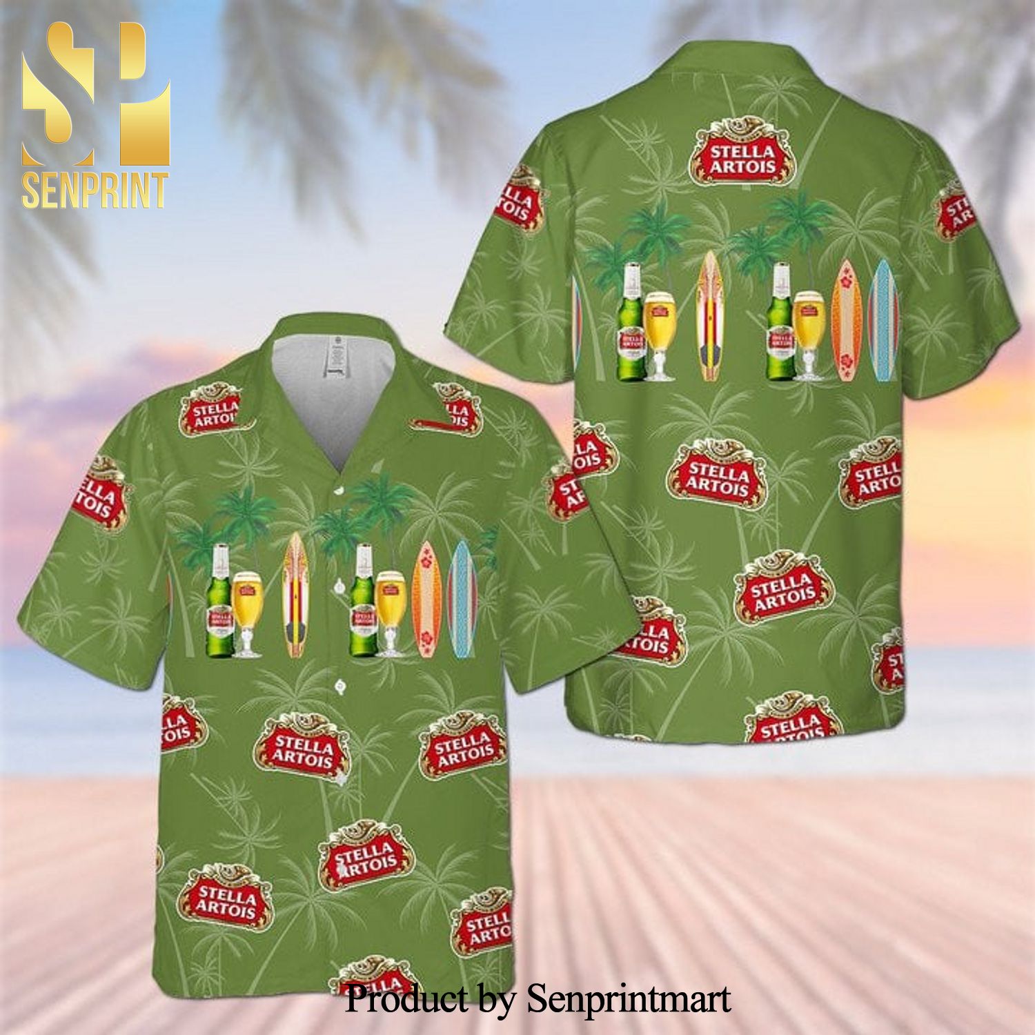 Stella Artois Beer Summer Set Hawaiian Shirt