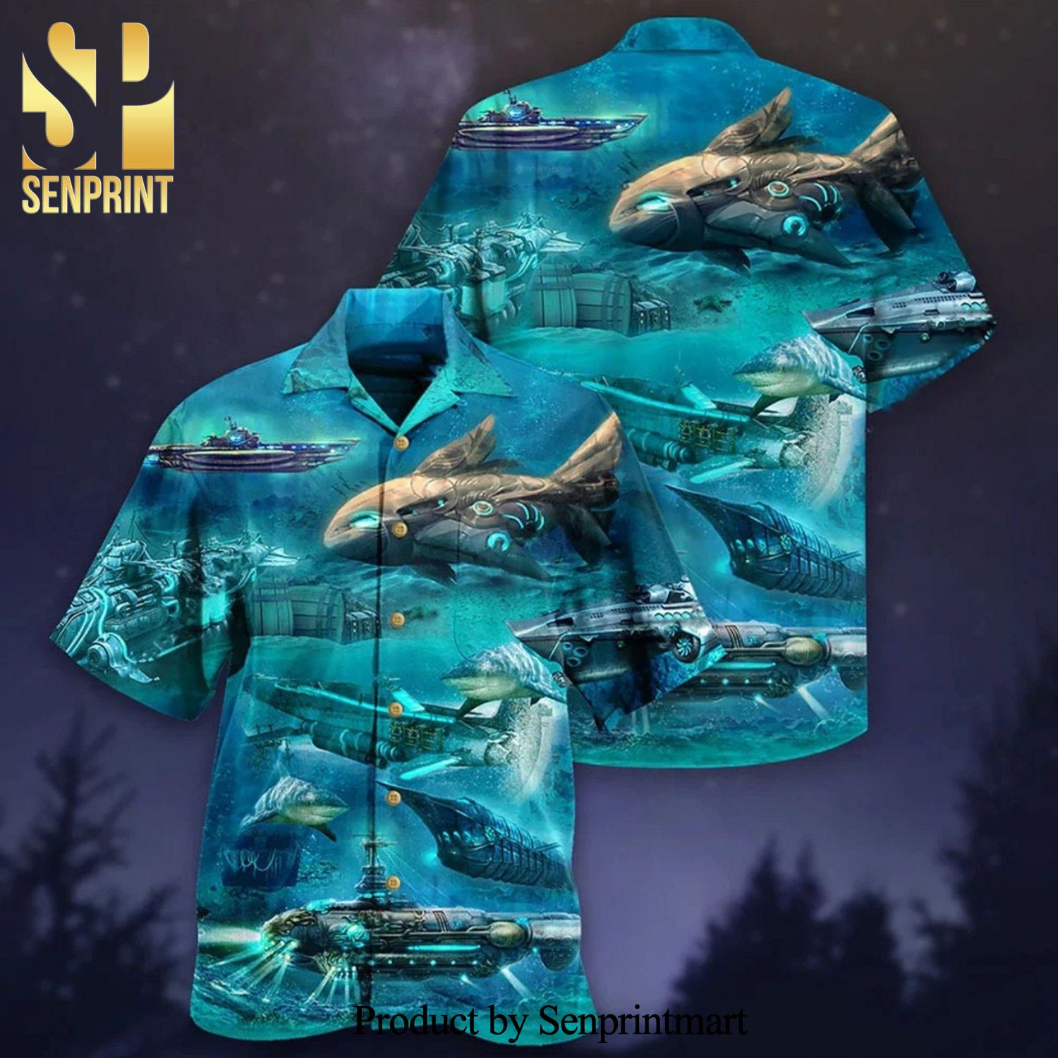 Submarine All Over Printed Hawaiian Shirt