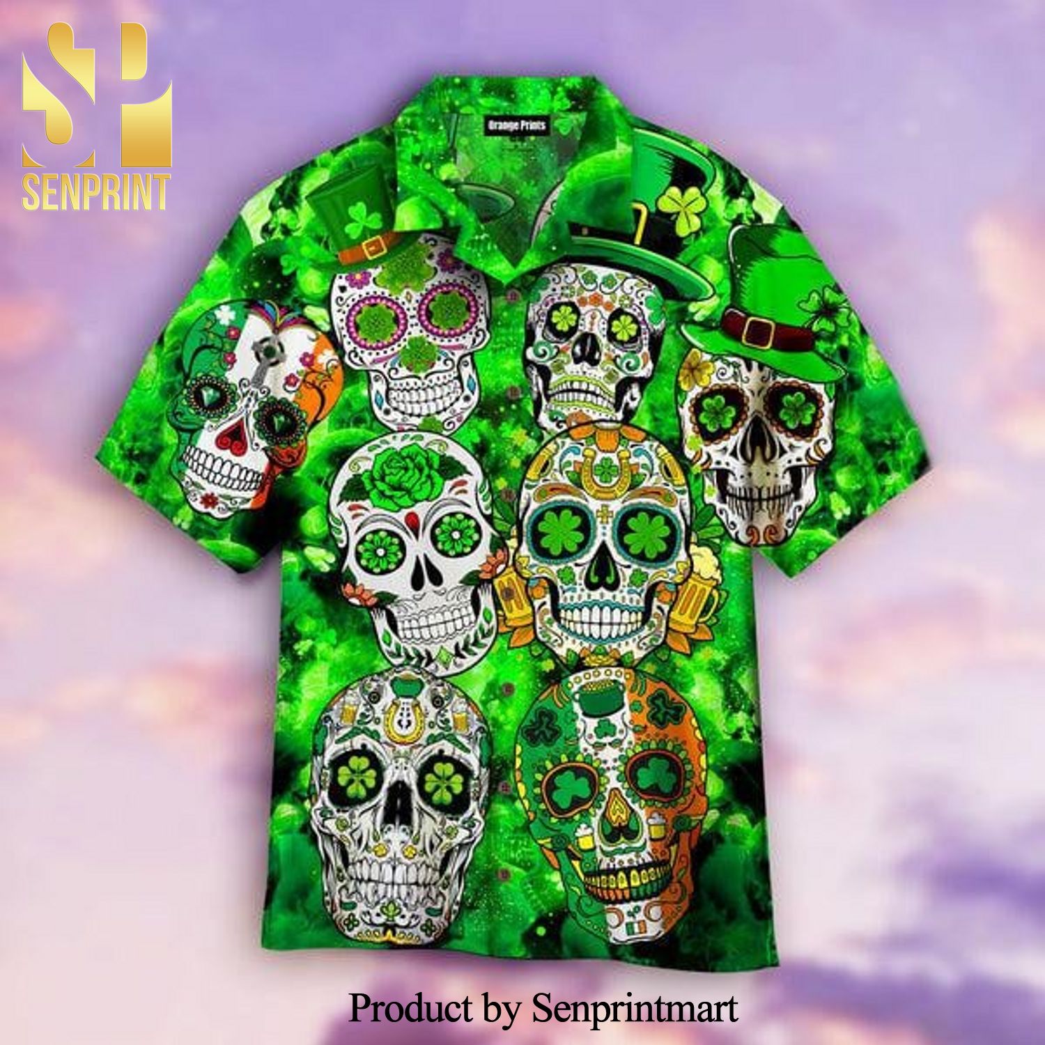 Sugar Skull St Patrick’s Day Hot Outfit Hawaiian Shirt