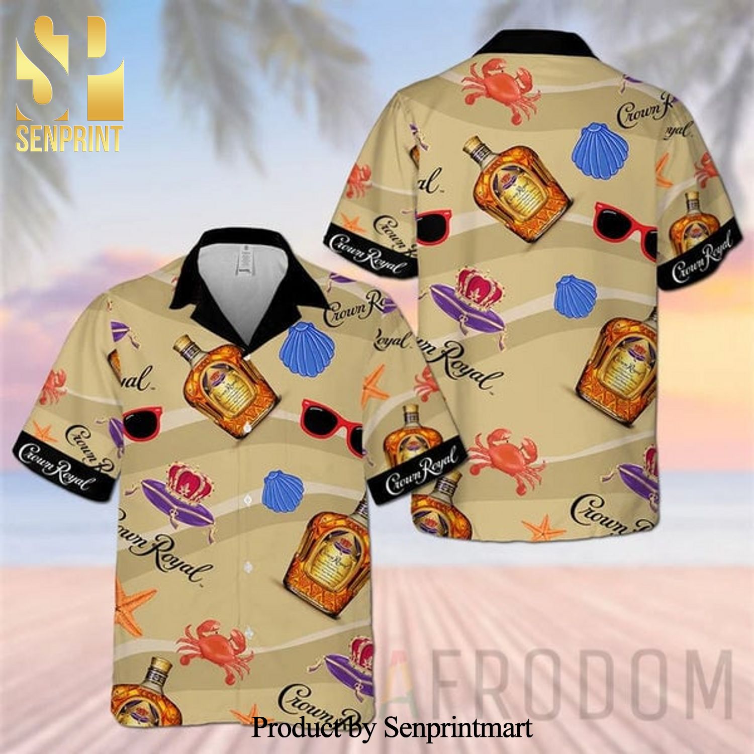 Summer Seafood Crown Royal Awesome Outfit Hawaiian Shirt