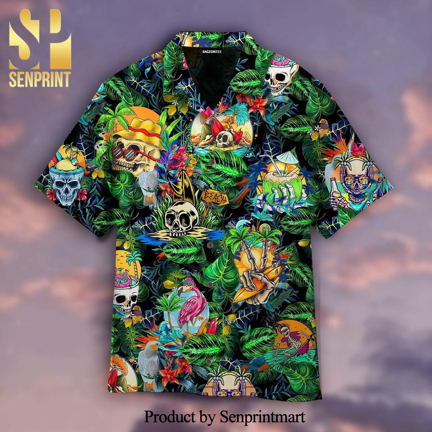 Summer Skeleton Skull Beach Party Halloween New Style Hawaiian Shirt