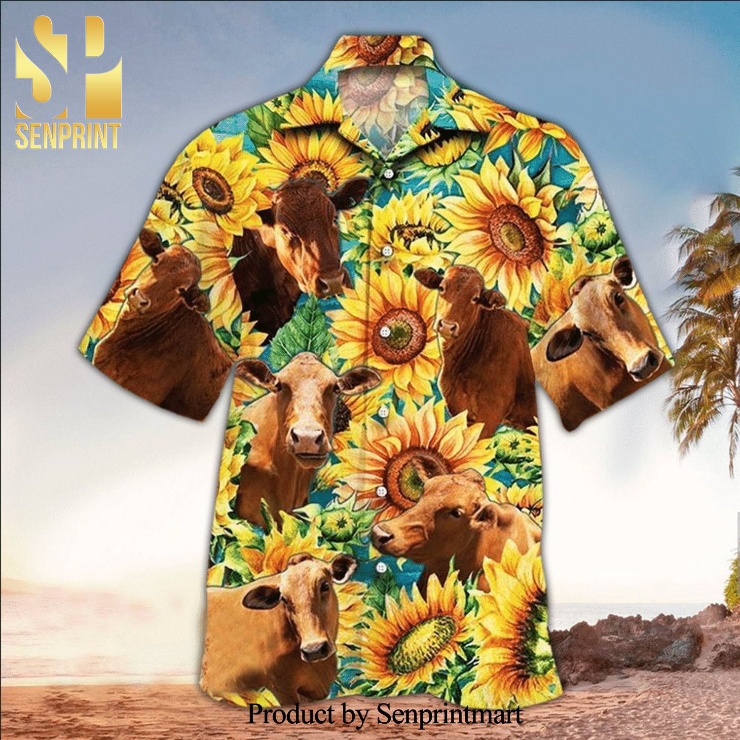 Sunflower And Cow New Outfit Full Printed Hawaiian Shirt