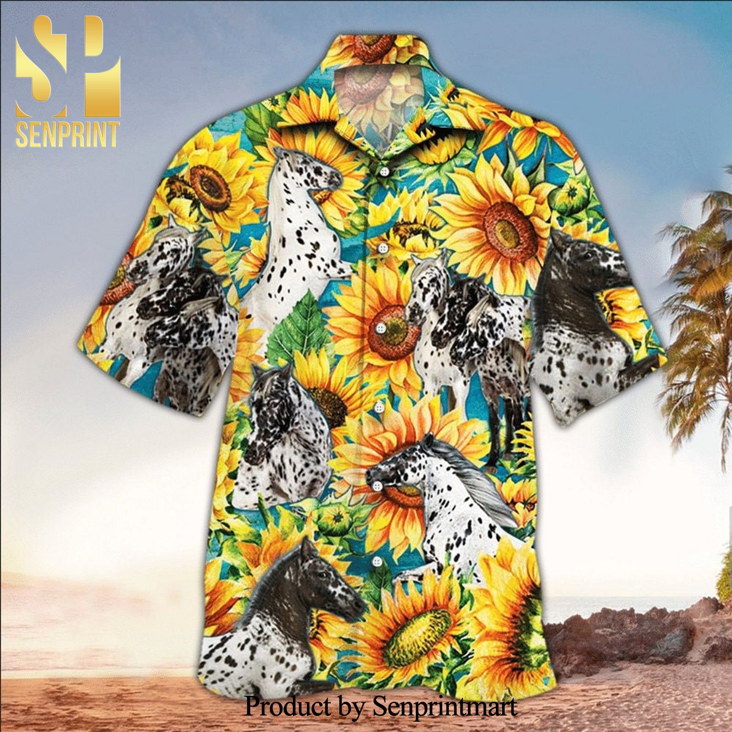 Sunflower And Horse Design New Version Hawaiian Shirt
