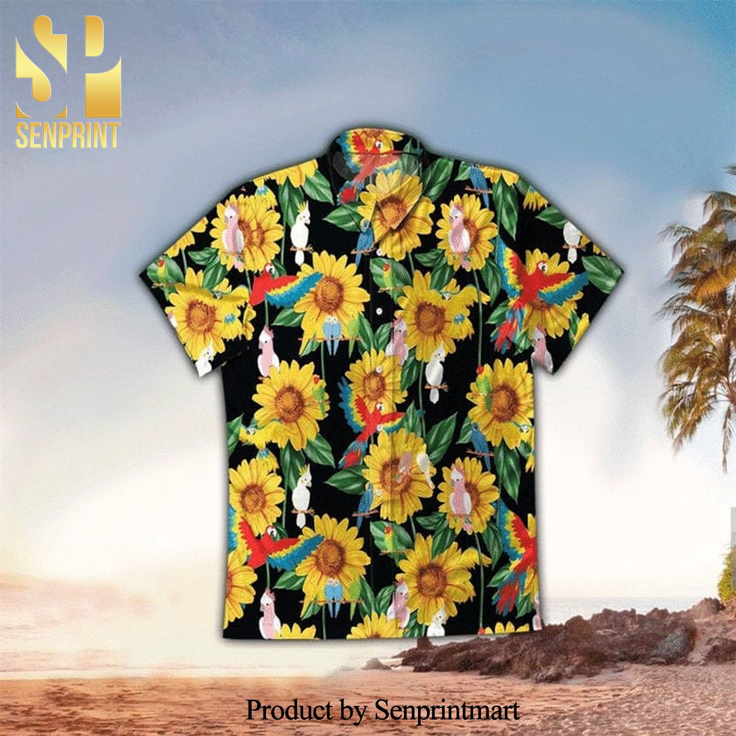Sunflower Parrot Combo Full Printing Hawaiian Shirt