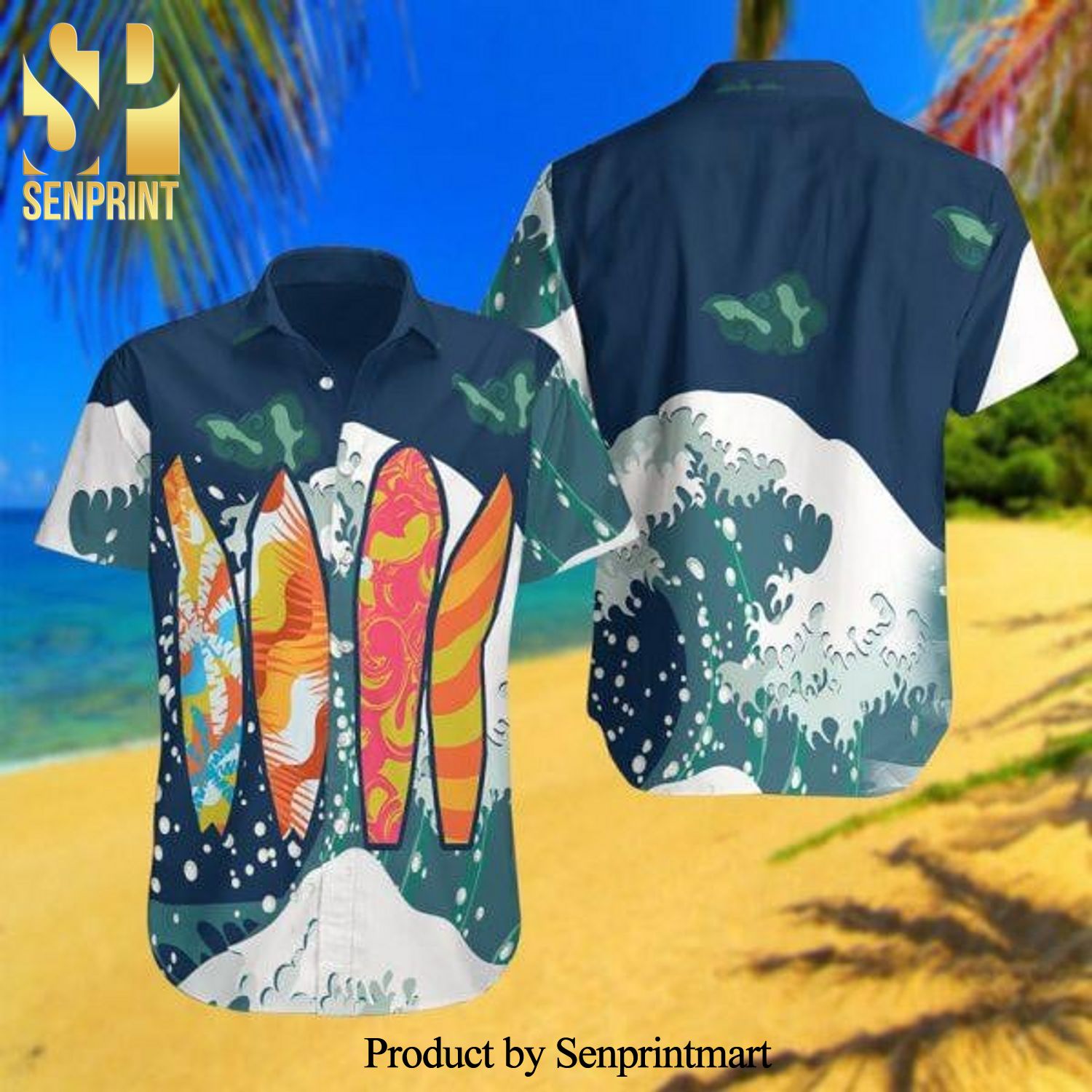 Surfing Full Printing Hawaiian Shirt