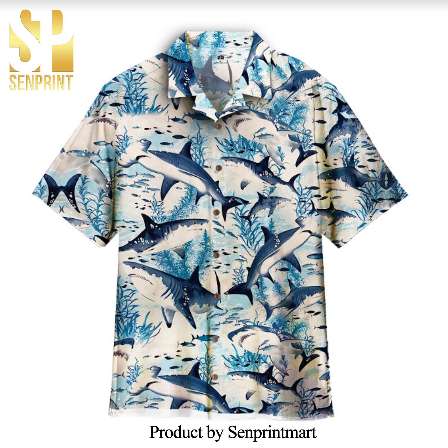 Swimming Shark For Summer Hawaiian Shirt