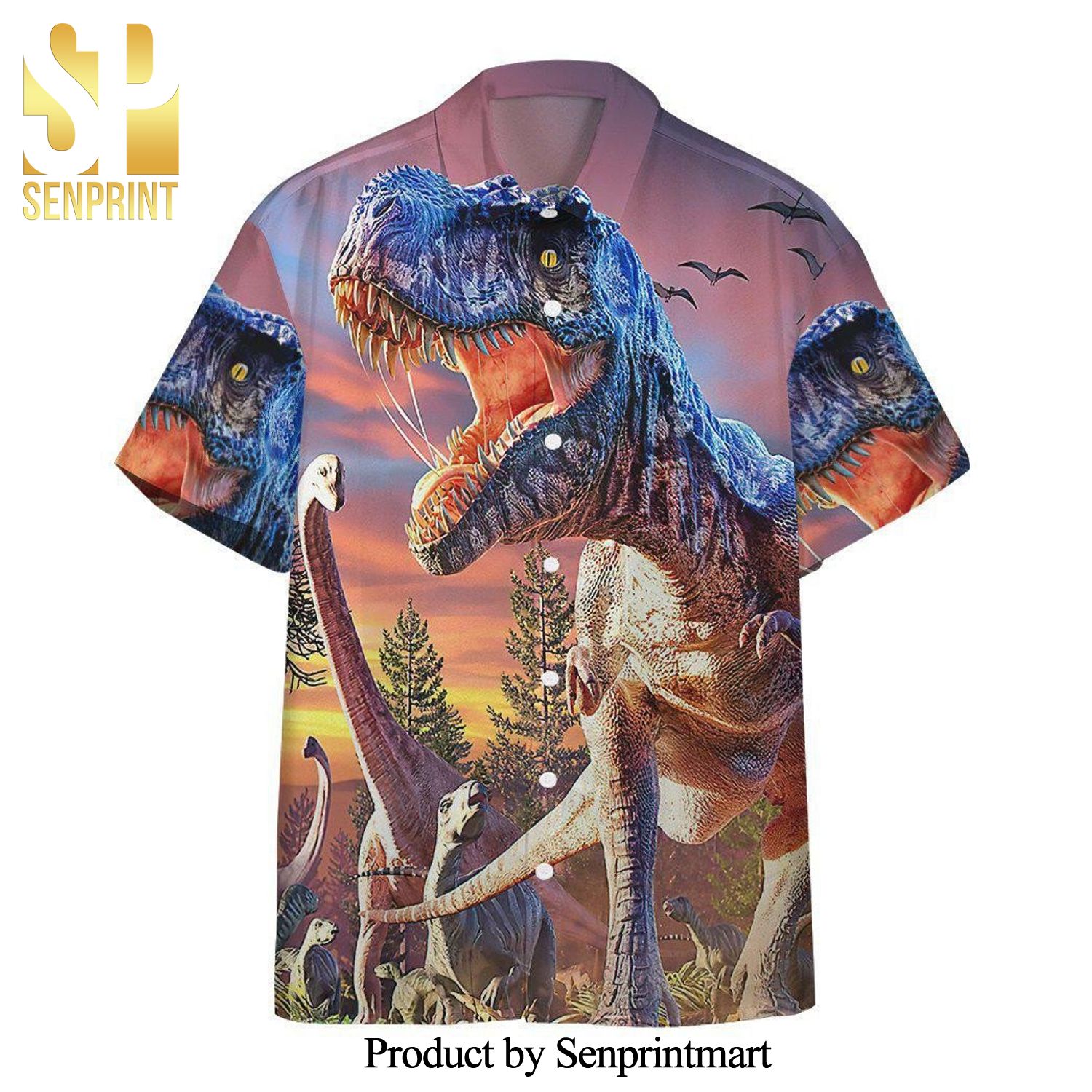 T-Rex Attack Summcer Collection Hawaiian Shirt