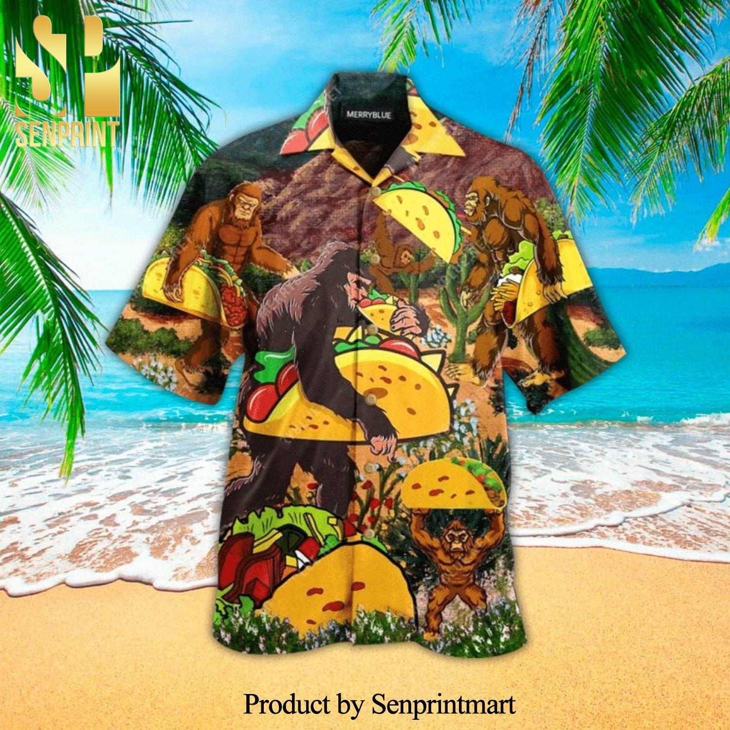 Taco Bigfoot Cool Version Full Print Hawaiian Shirt