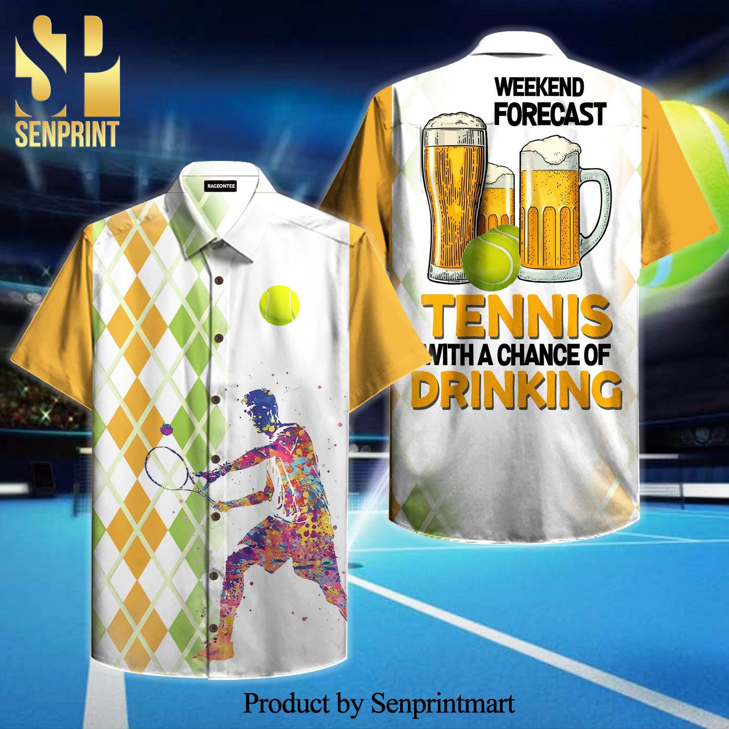 Tennis With A Chance Of Drinking Summer Time Hawaiian Shirt