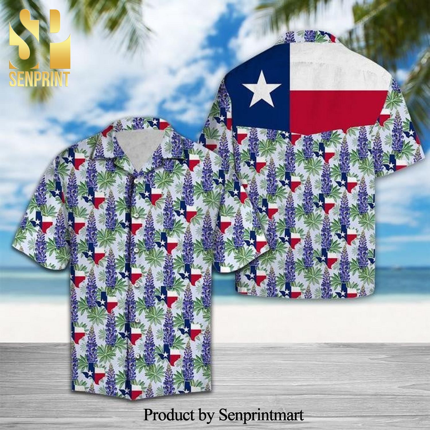 Texas Bluebonnet Flag Best Combo All Over Print Hawaiian Shirt