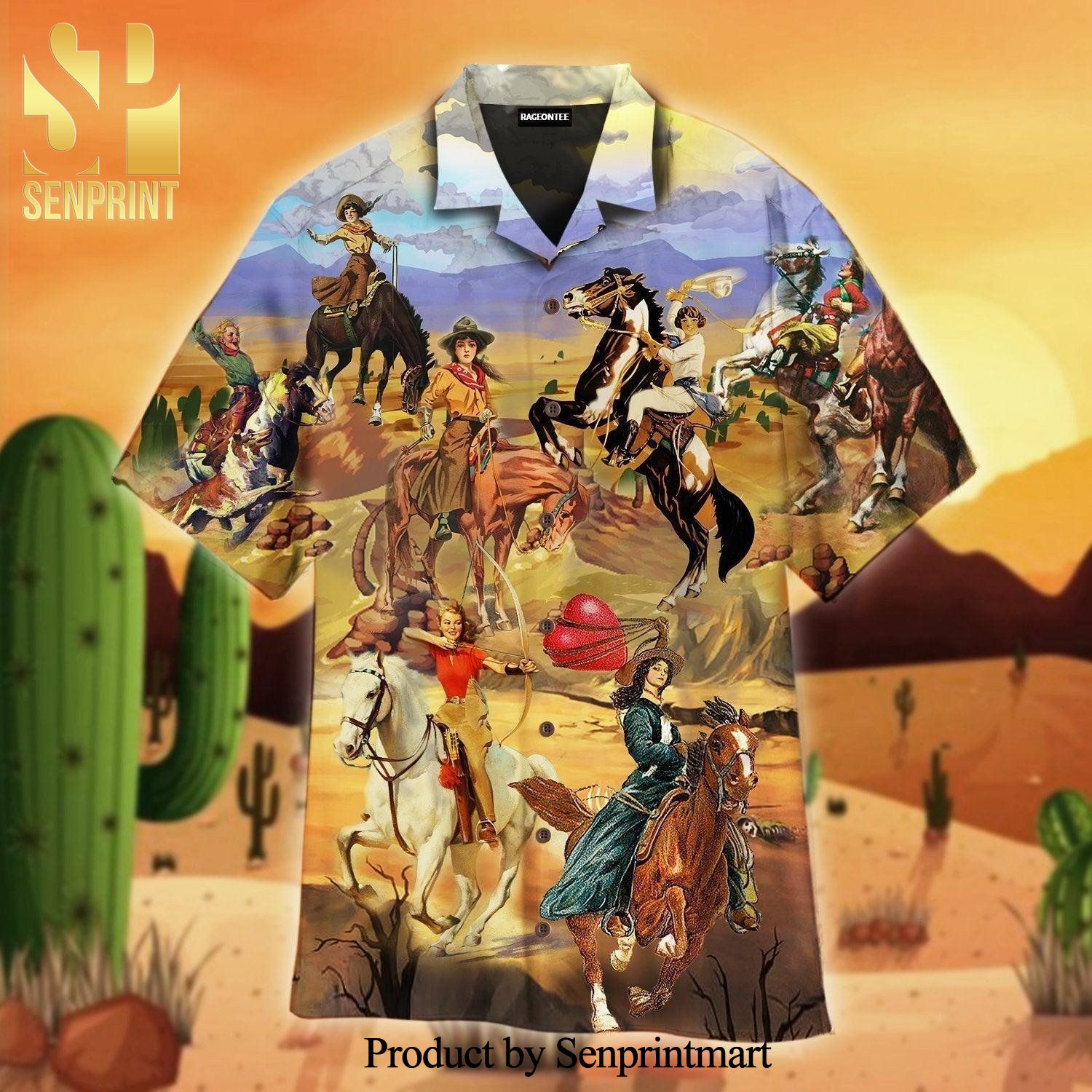 Texas Cowgirls Cool Version Full Print Hawaiian Shirt