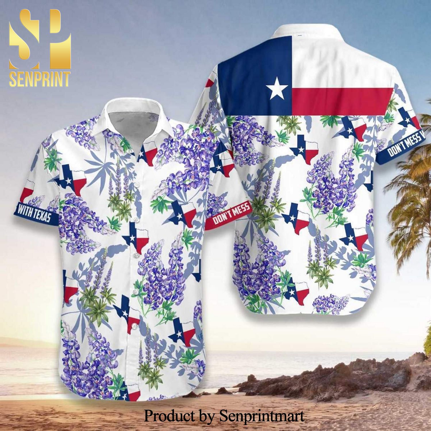 Texas Flag Bluebonnets Best Outfit 3D Hawaiian Shirt